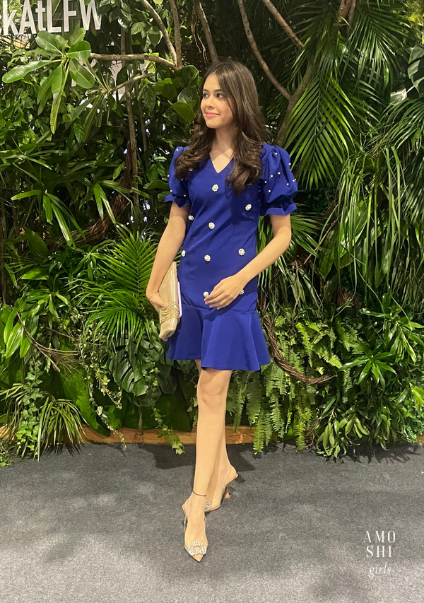 Arushi as seen in the Fiona Dress (Blue)