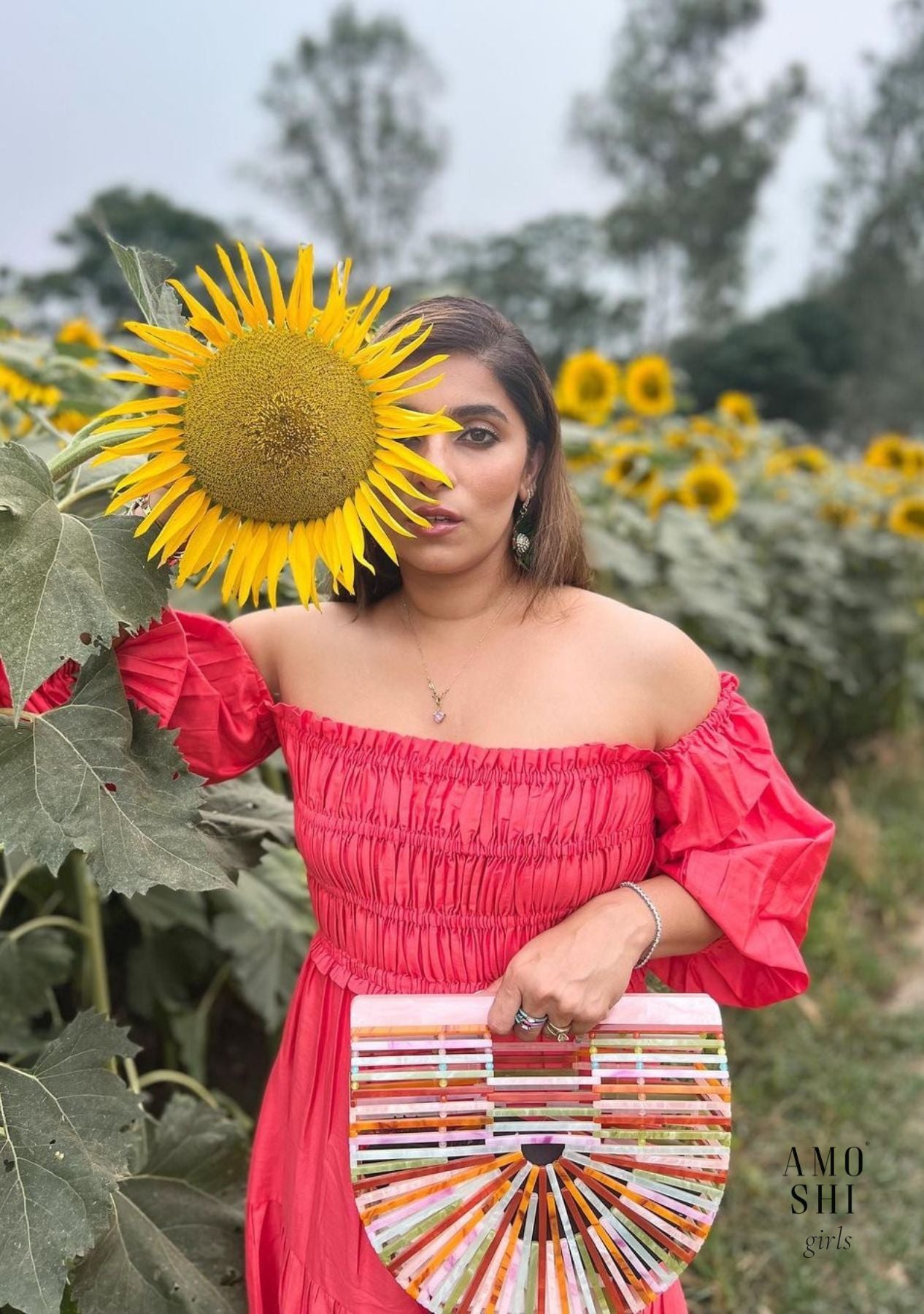 Love Midi Dress (Red) as seen on Isha Bansal