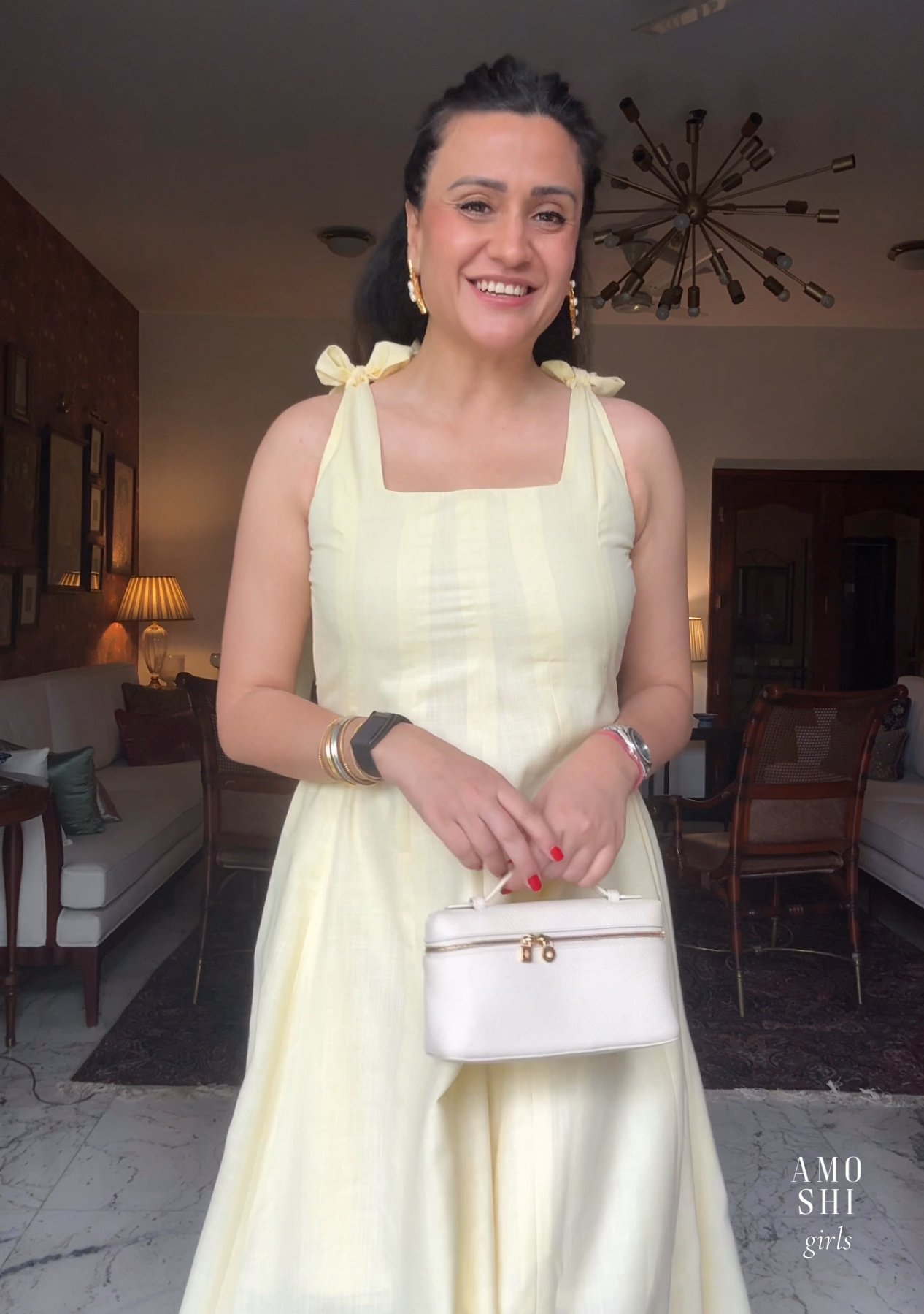 Audrey Maxi with Detachable Bows (Butter Yellow) As Seen On Mitali Wadhwa