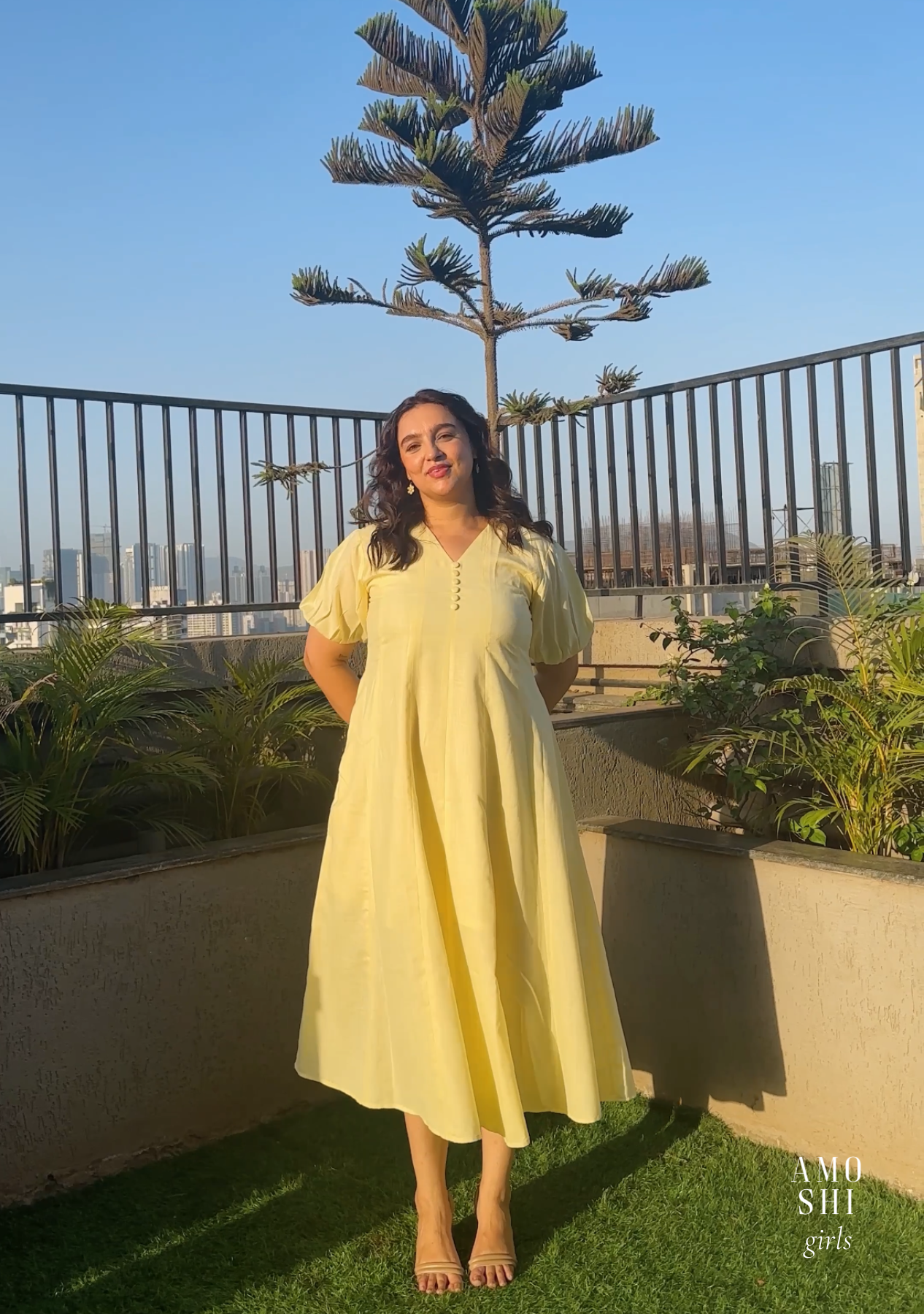 Pia Midi Dress (Butter Yellow) As seen on Appurva