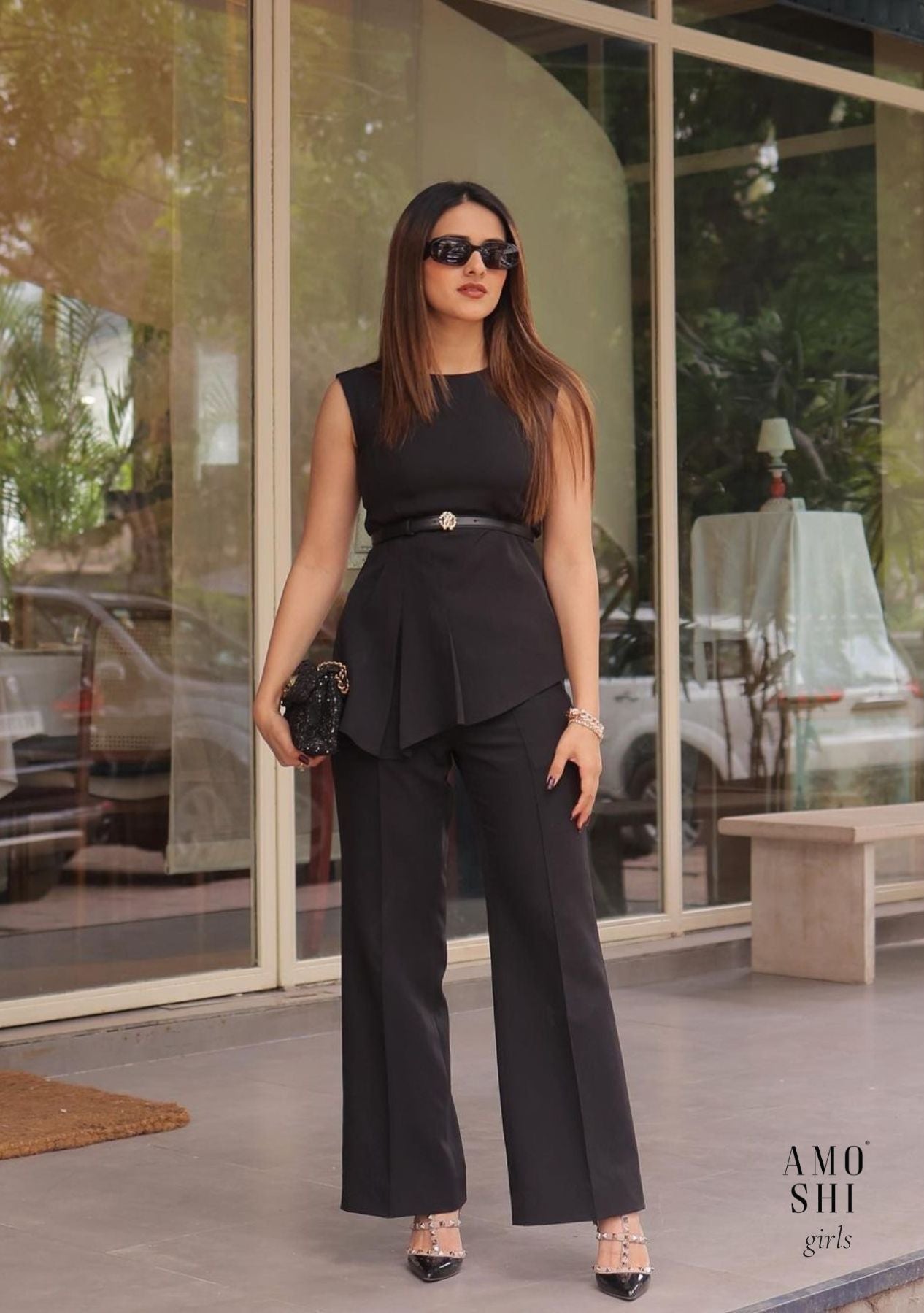 Hayley Co-ord Set (Black) as seen on Aashi Wadhwa