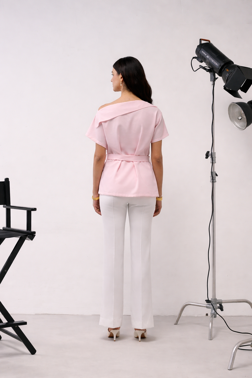 Limone Top with Detachable belt (Baby Pink)
