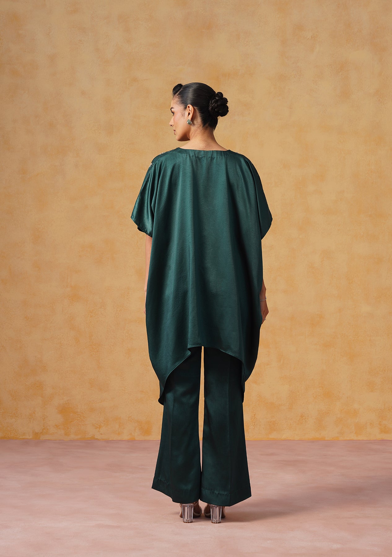 Tara Kaftan Co-ord Set (Bottle Green)