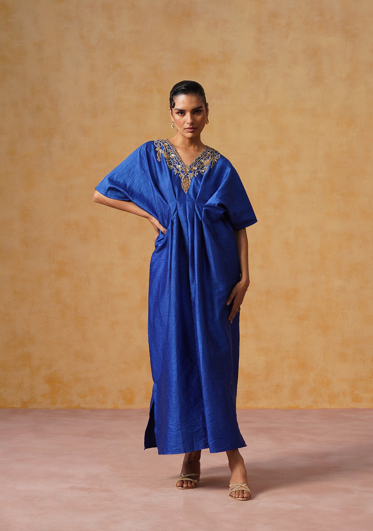 princess polly baby blue dress Buy Navy Blue & Gold Moroccan Takchita Caftan – Luxury Hand-Embroidered  Dubai Abaya Dress | Nikkah, Wedding & Evening Caftan main image 1