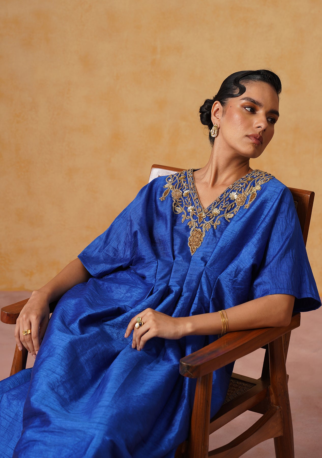 Reva Kaftan Dress (Royal Blue)