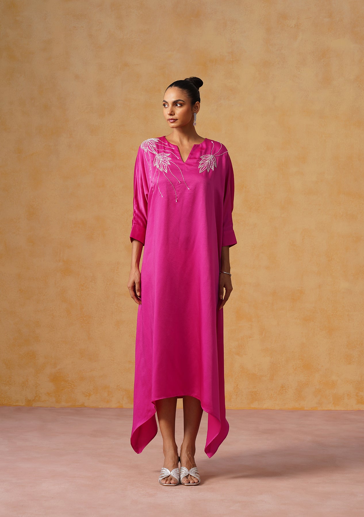 Zara Kaftan Dress (Fuchsia Pink)