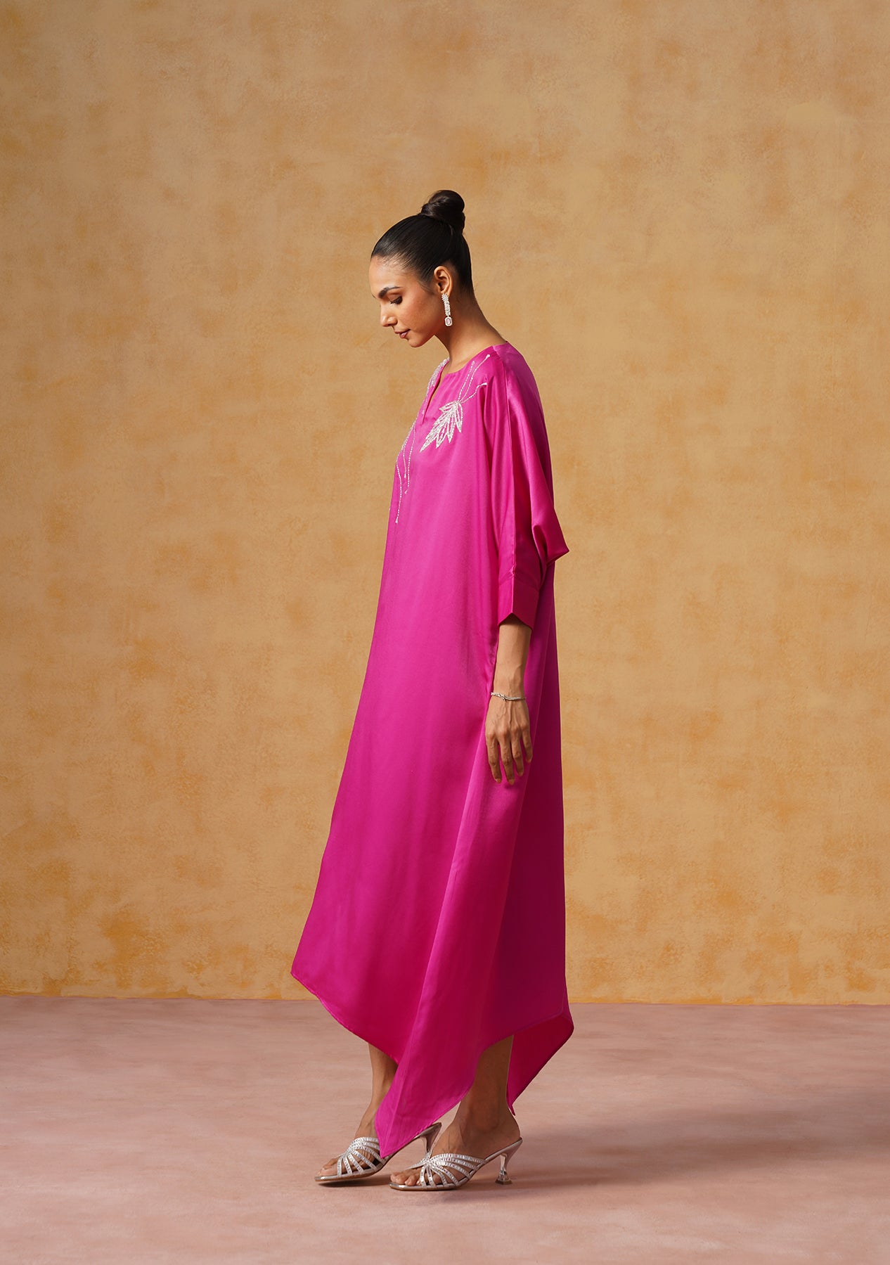 Zara Kaftan Dress (Fuchsia Pink)