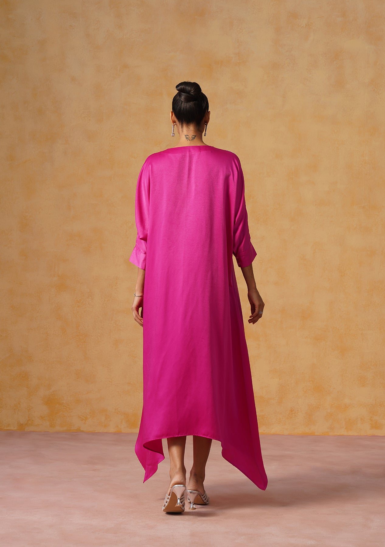 Zara Kaftan Dress (Fuchsia Pink)