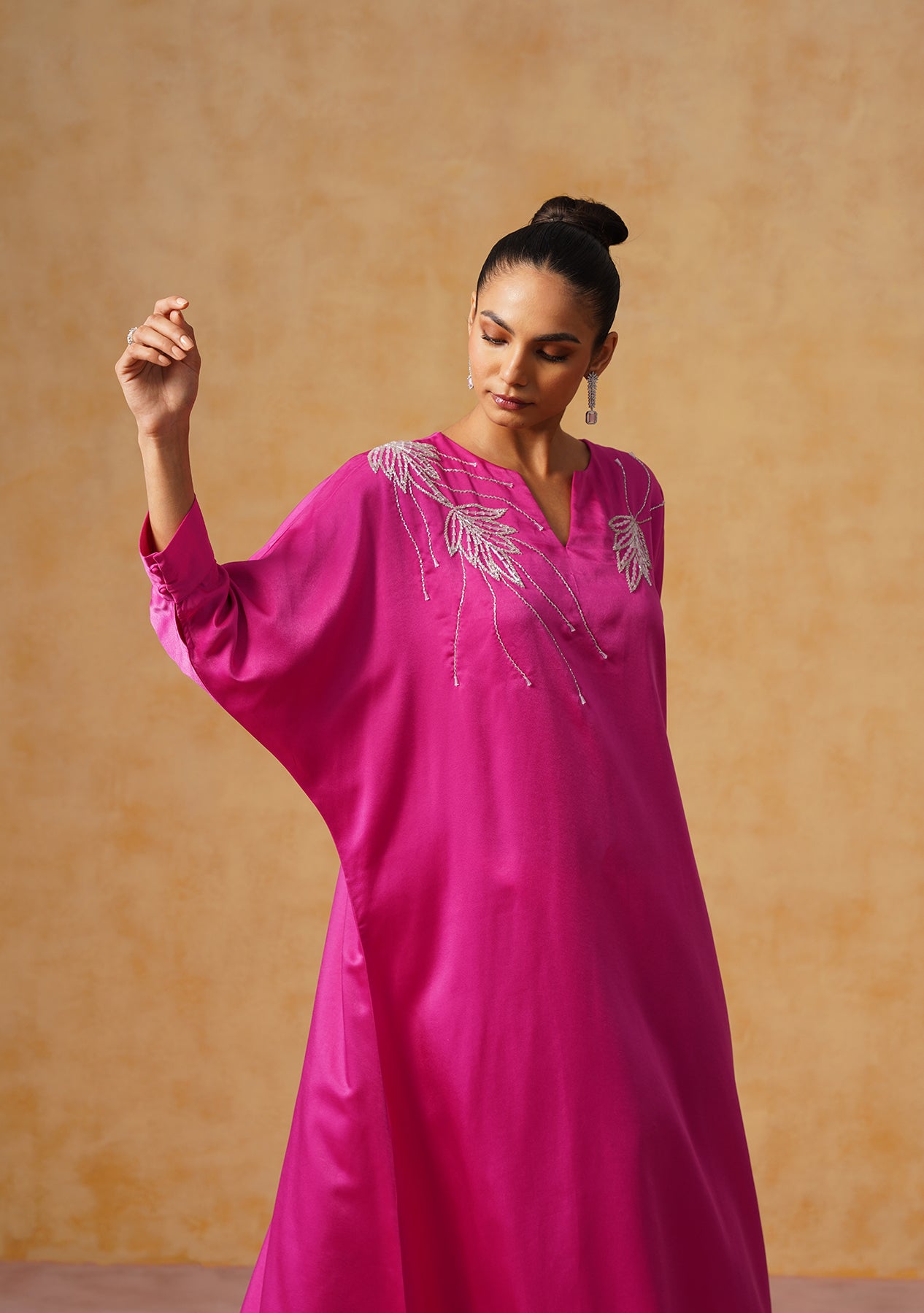 Zara Kaftan Dress (Fuchsia Pink)