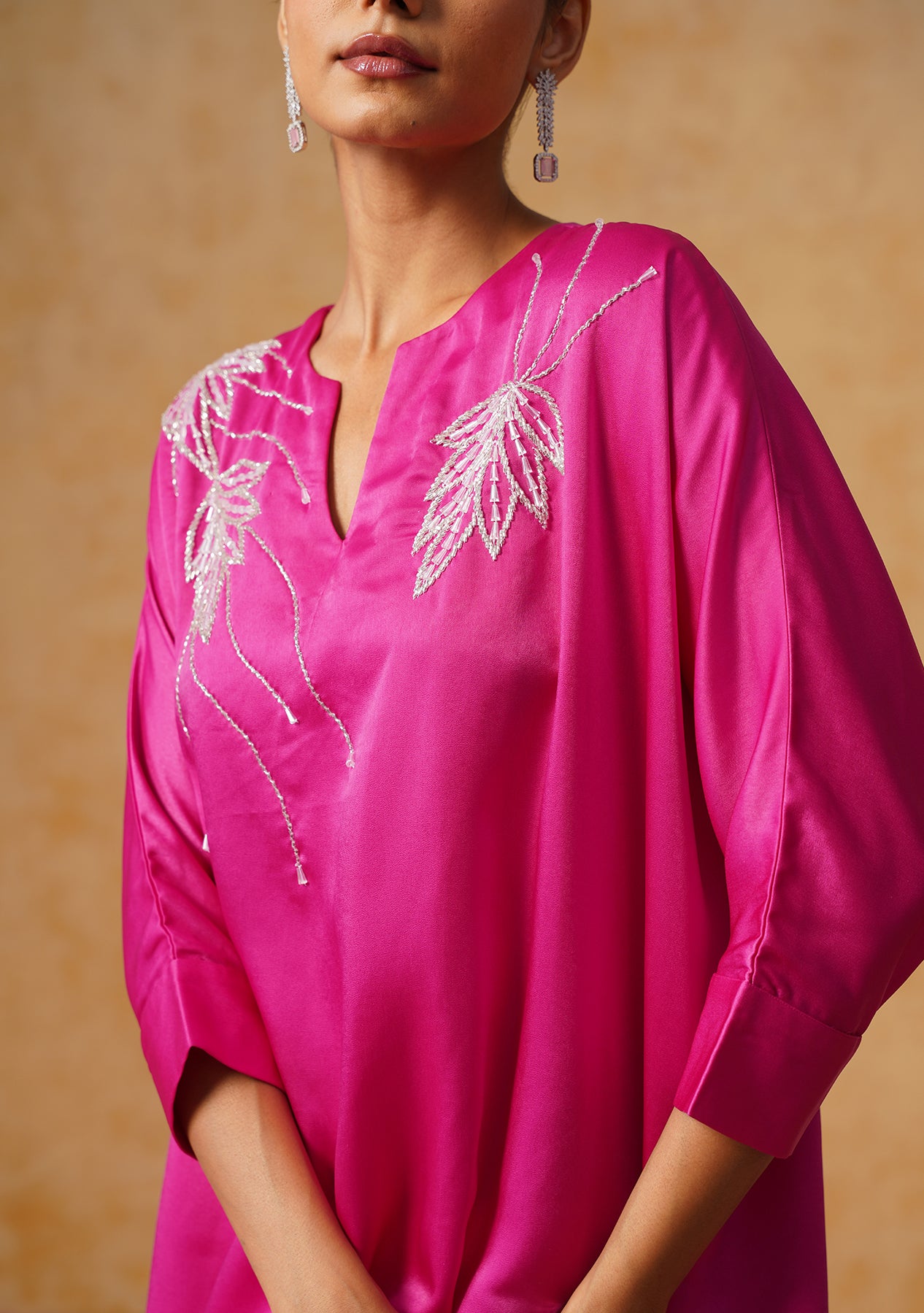 Zara Kaftan Dress (Fuchsia Pink)