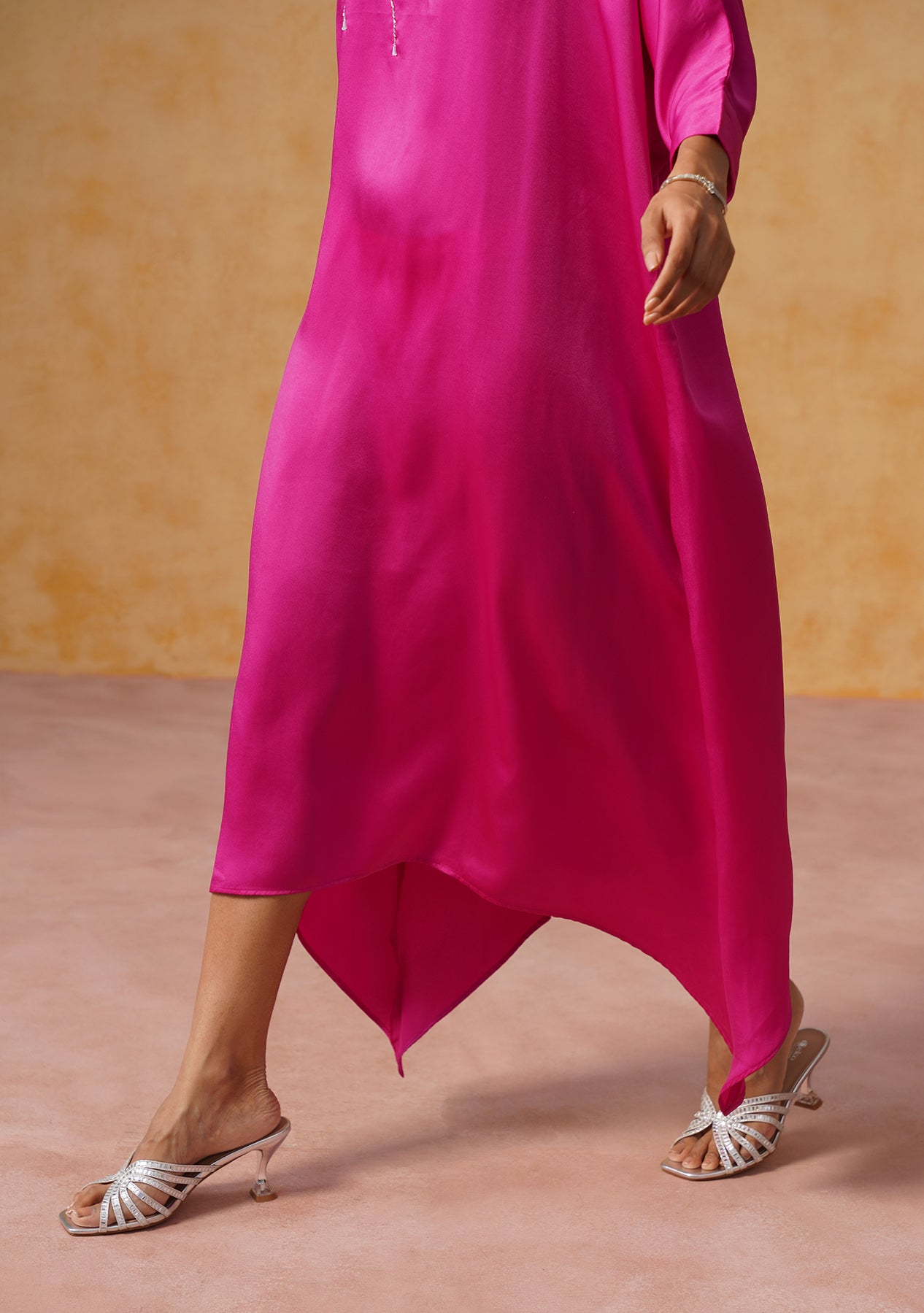 Zara Kaftan Dress (Fuchsia Pink)