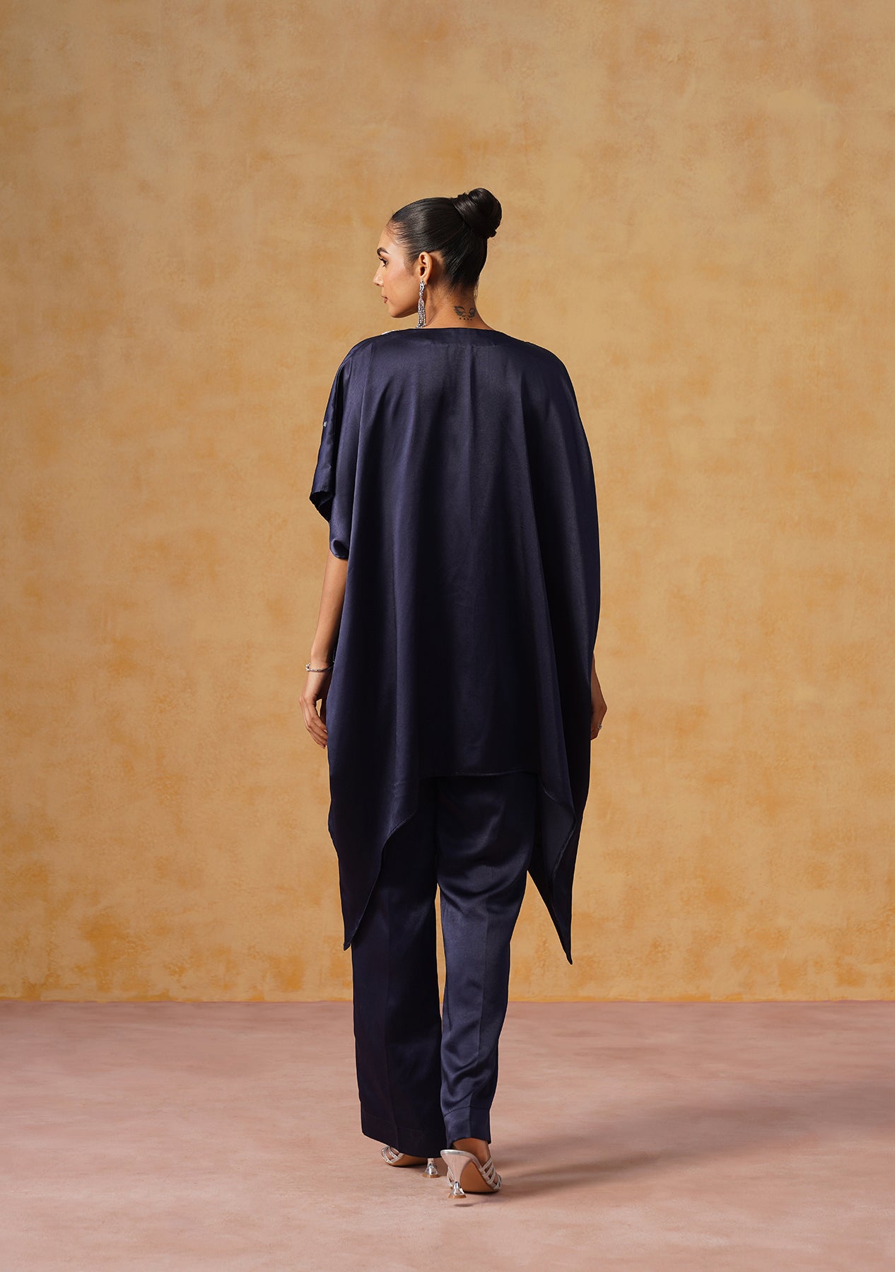 Mira Kaftan Co-ord Set (Navy Blue)