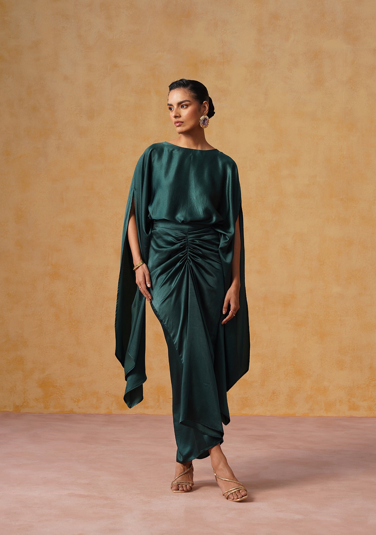 Dira Skirt Co-ord Set (Bottle Green)