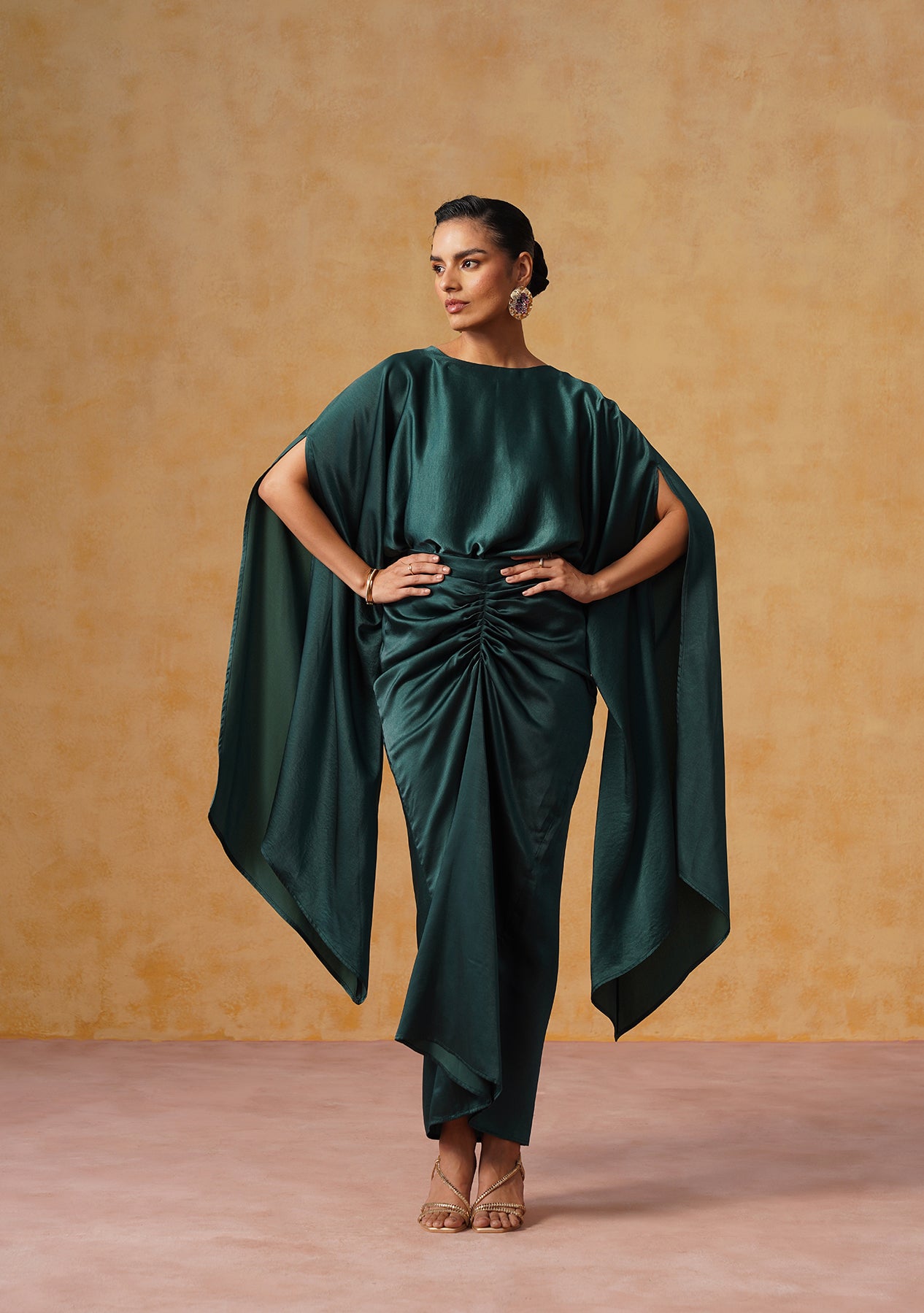 Dira Skirt Co-ord Set (Bottle Green)