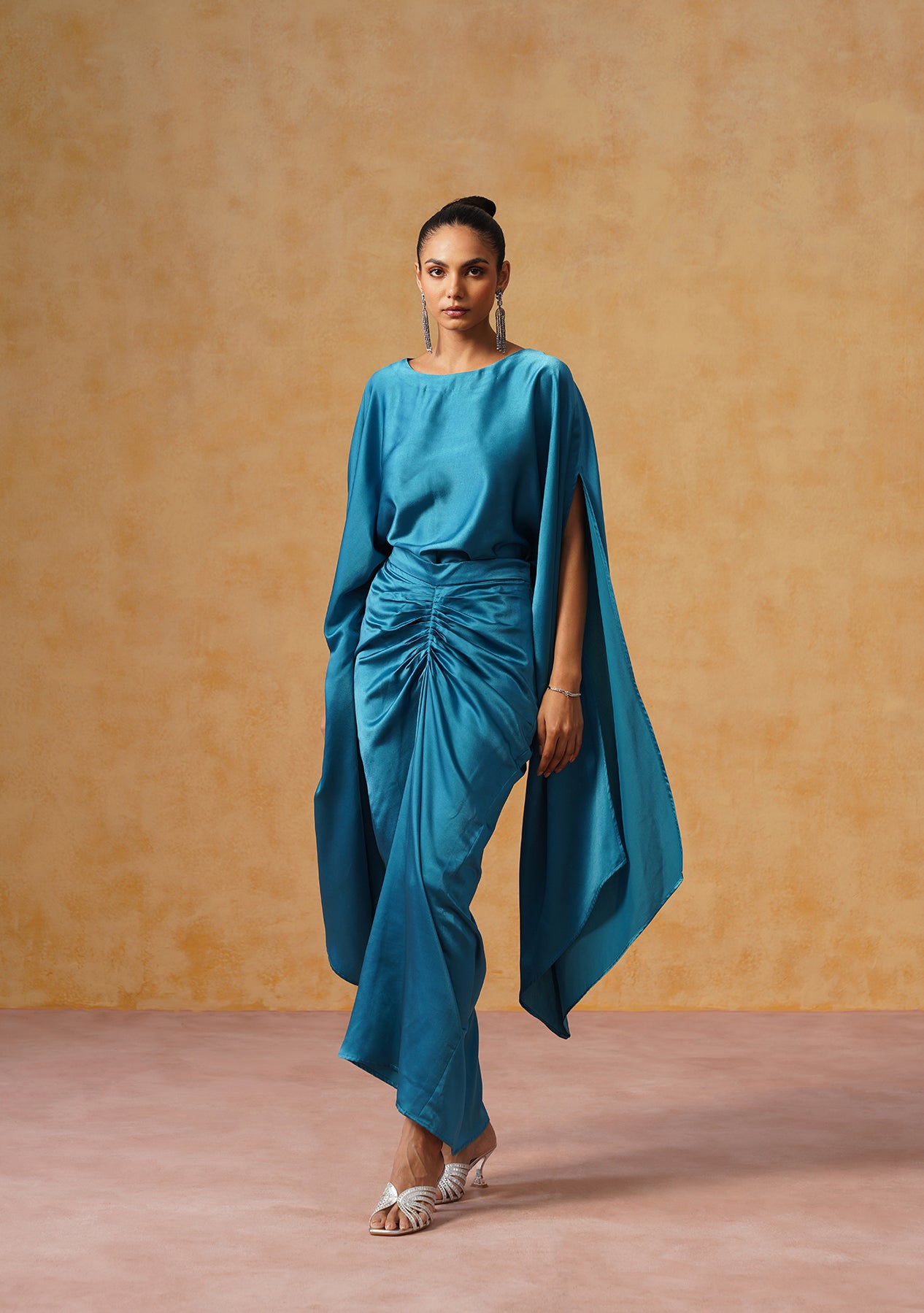 Dira Skirt Co-ord Set (Teal)