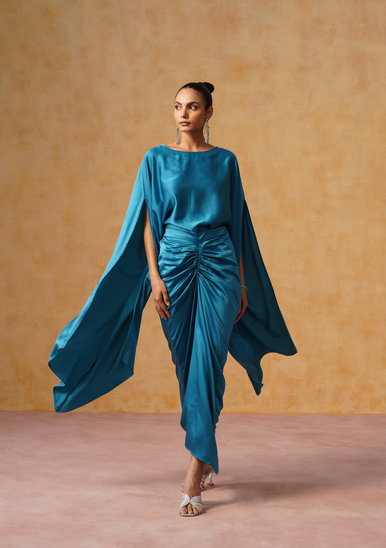 Dira Skirt Co-ord Set (Teal)