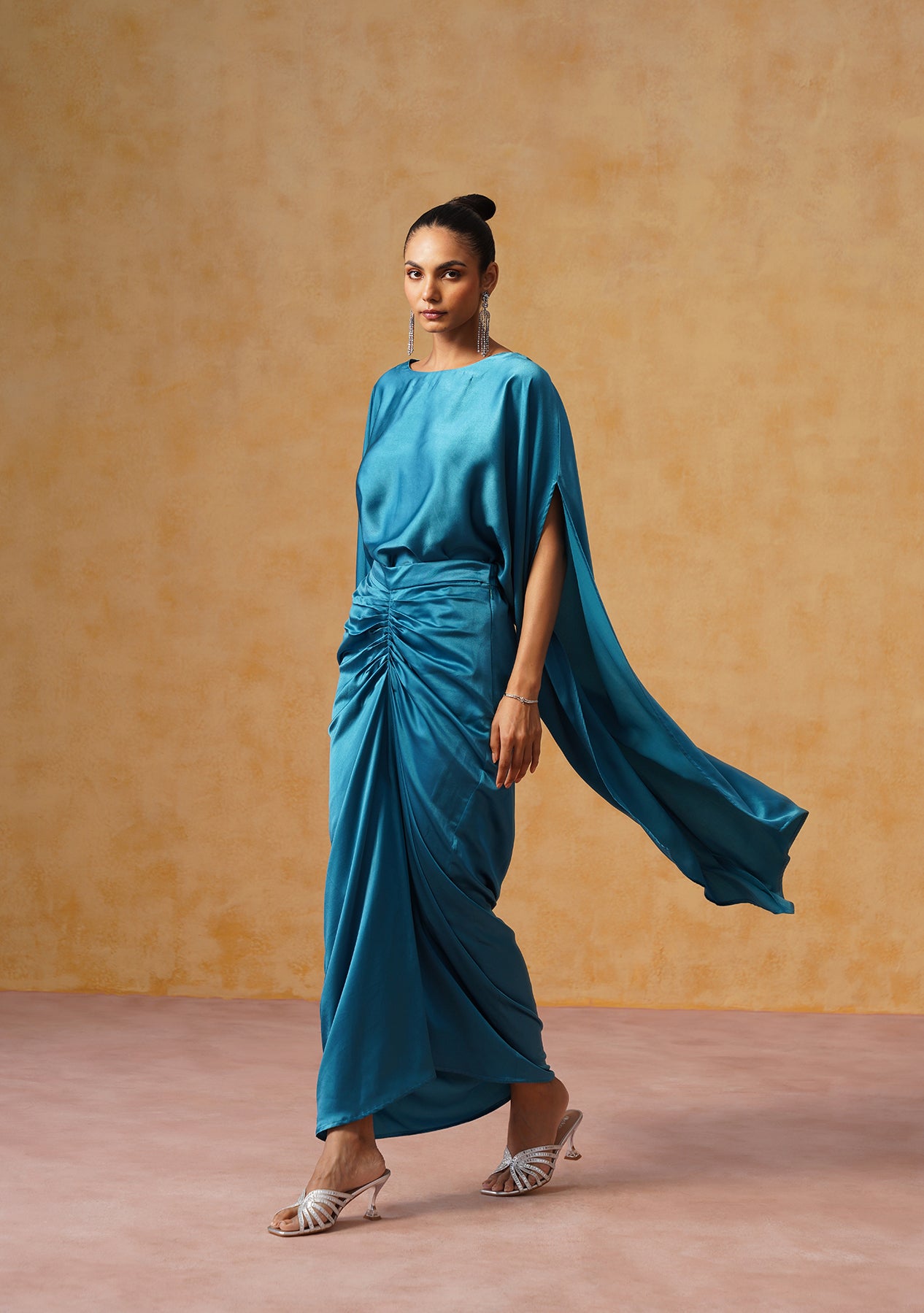 Dira Skirt Co-ord Set (Teal)