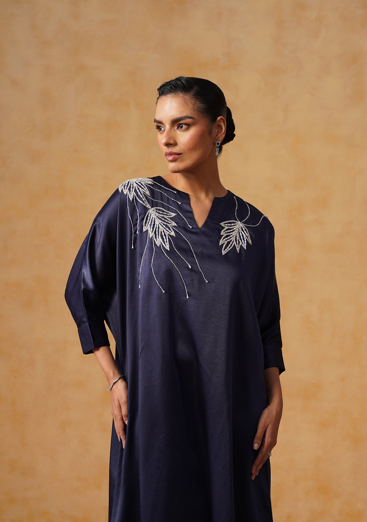 Zara Kaftan Dress (Navy Blue)