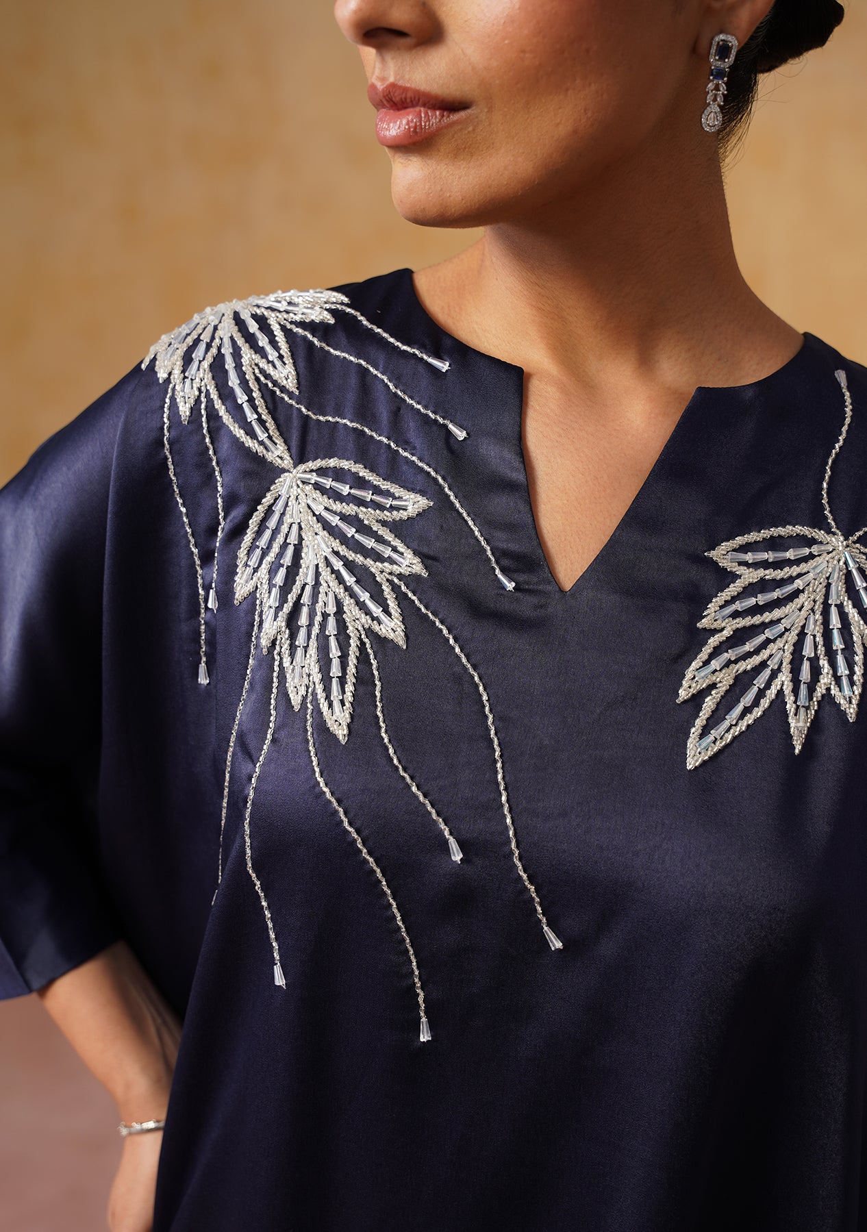 Zara Kaftan Dress (Navy Blue)