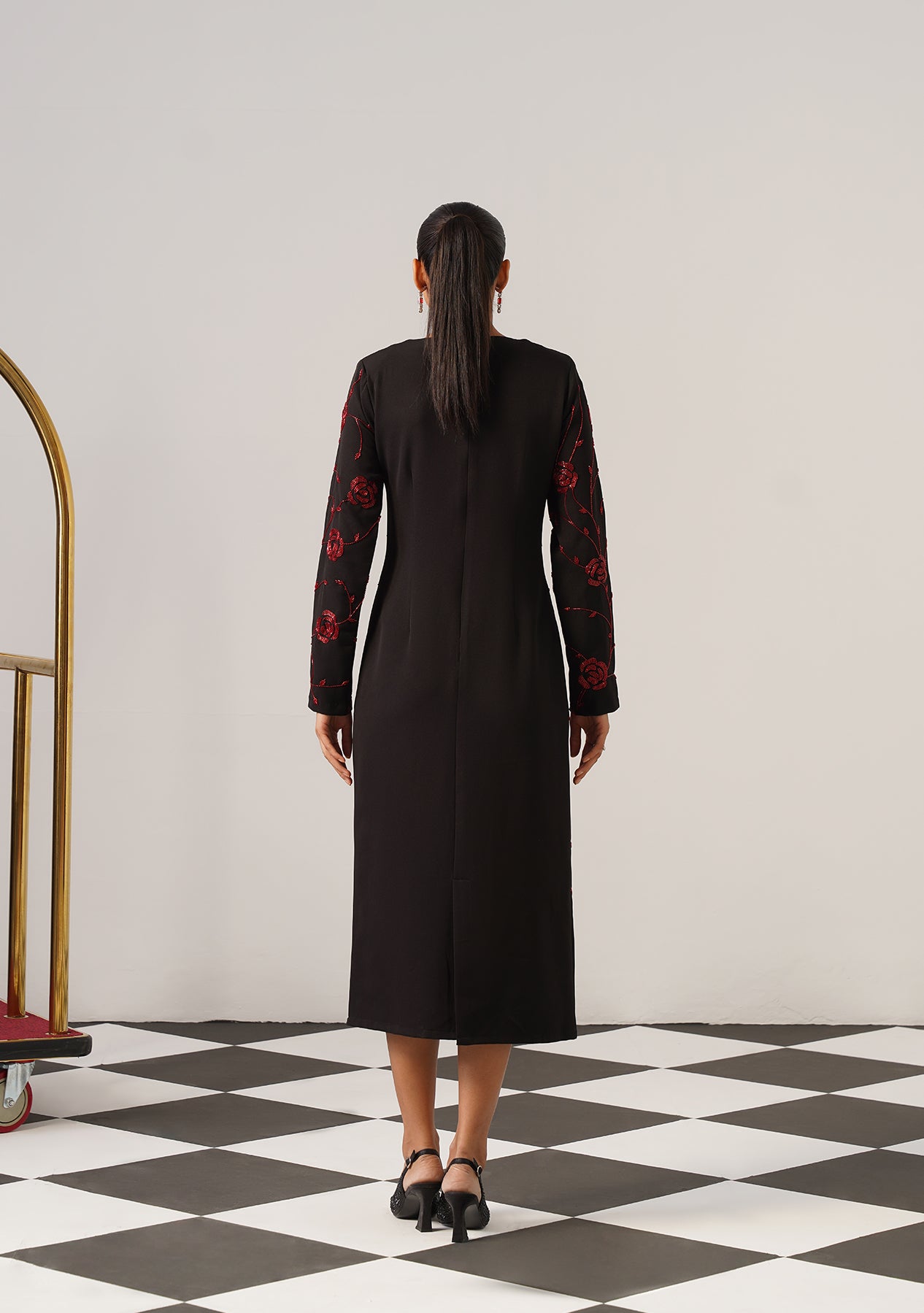 Rosina Midi Dress (Black)