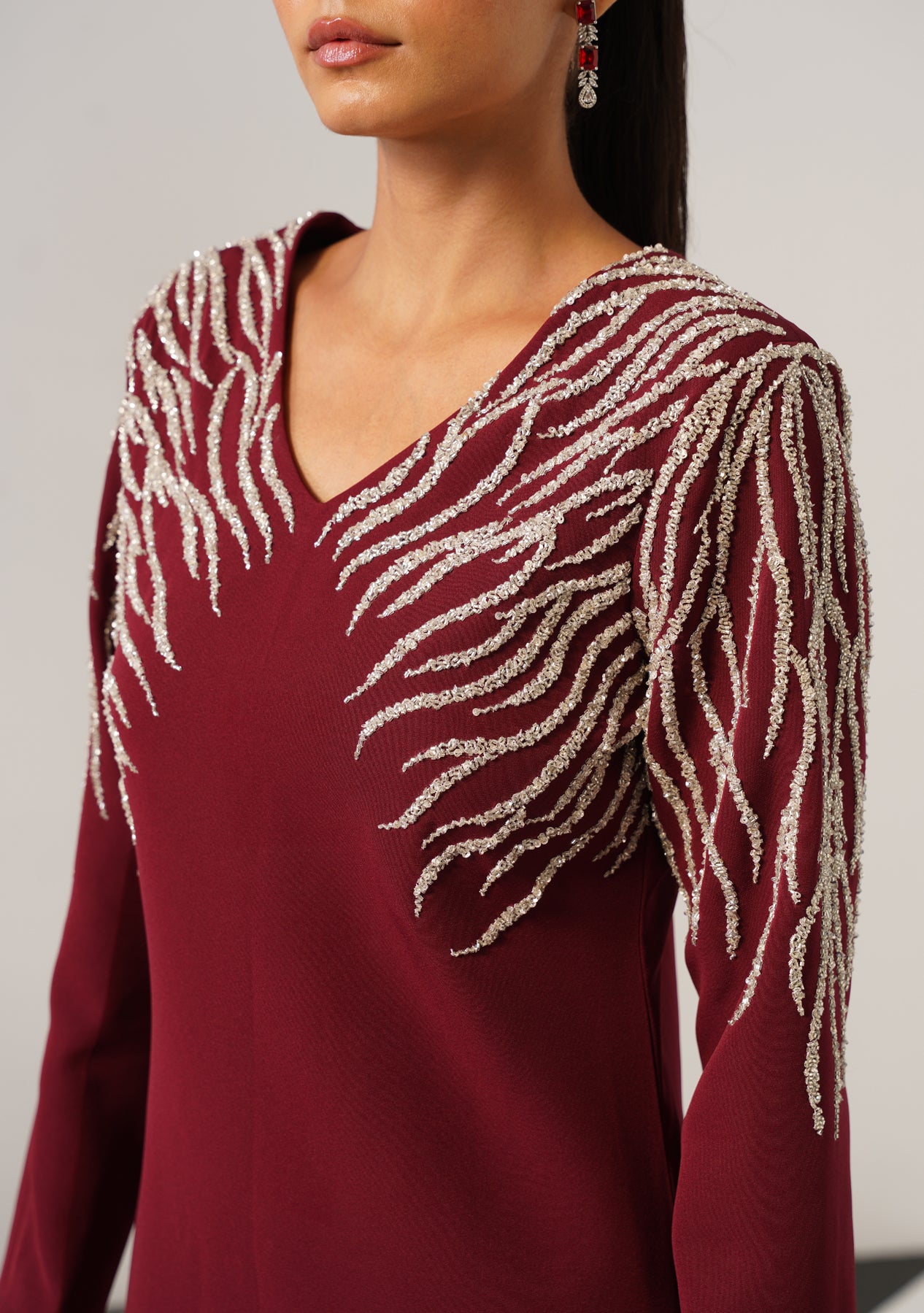 Zeb Midi Dress (Burgundy)