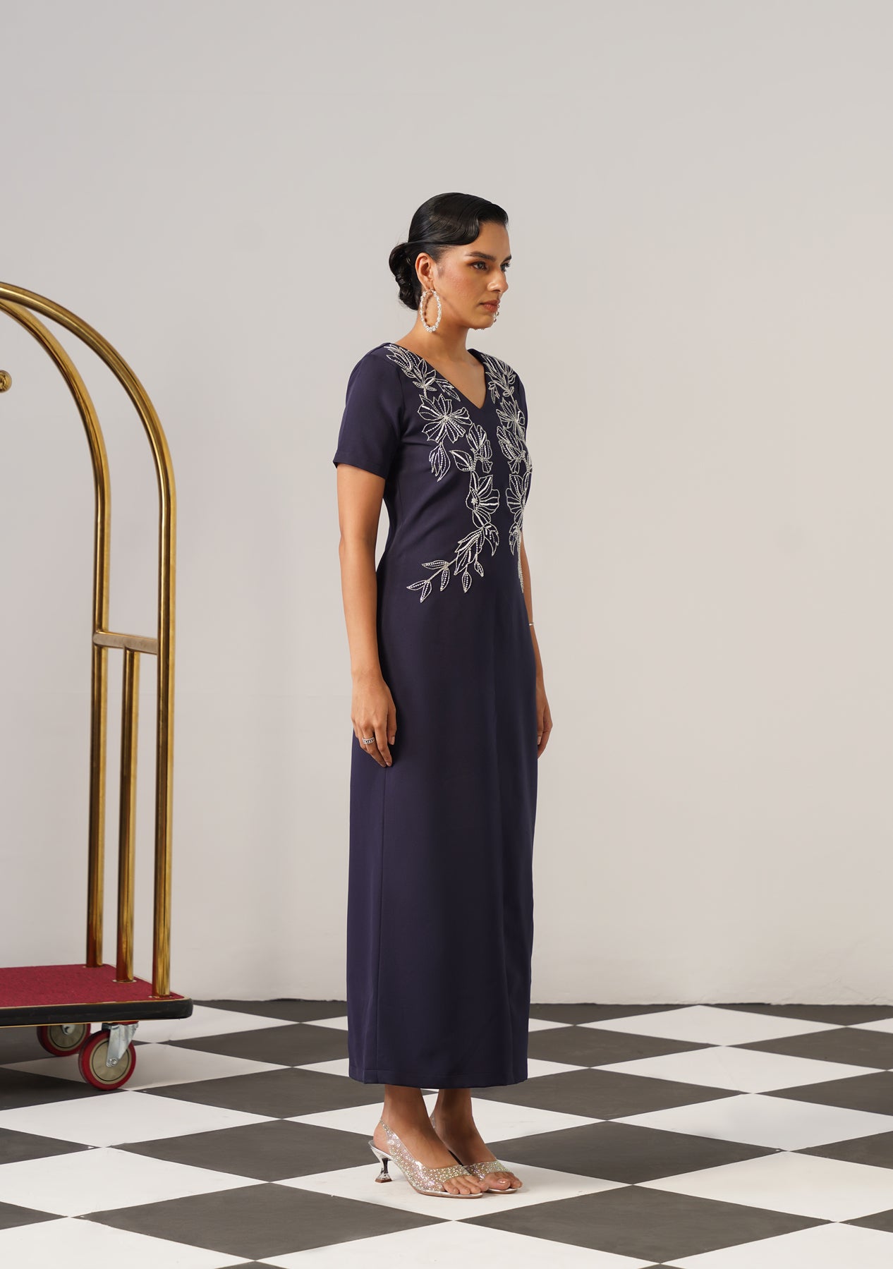 Eden Midi Dress (Navy)