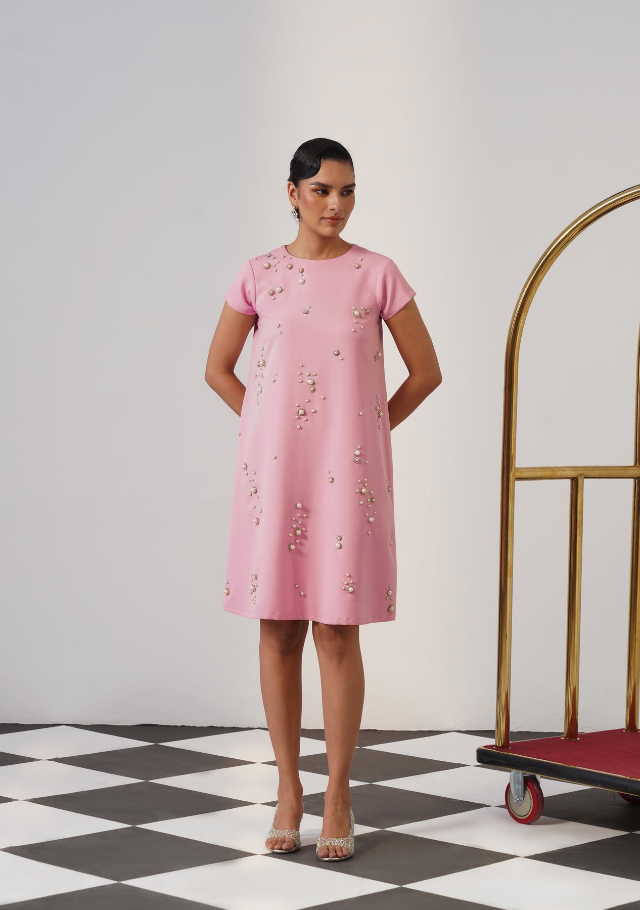 Cheetah Dress (Baby Pink)