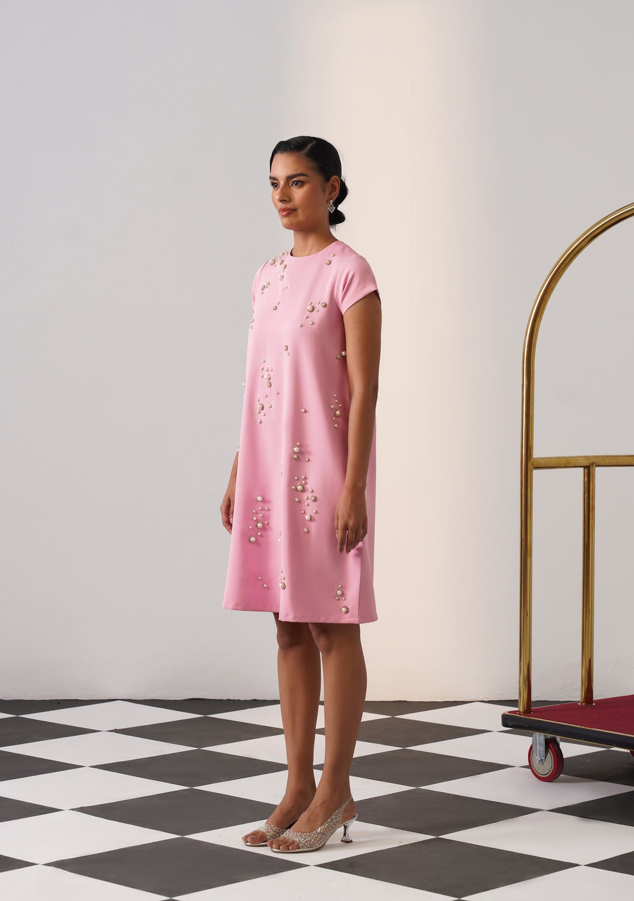 Cheetah Dress (Baby Pink)