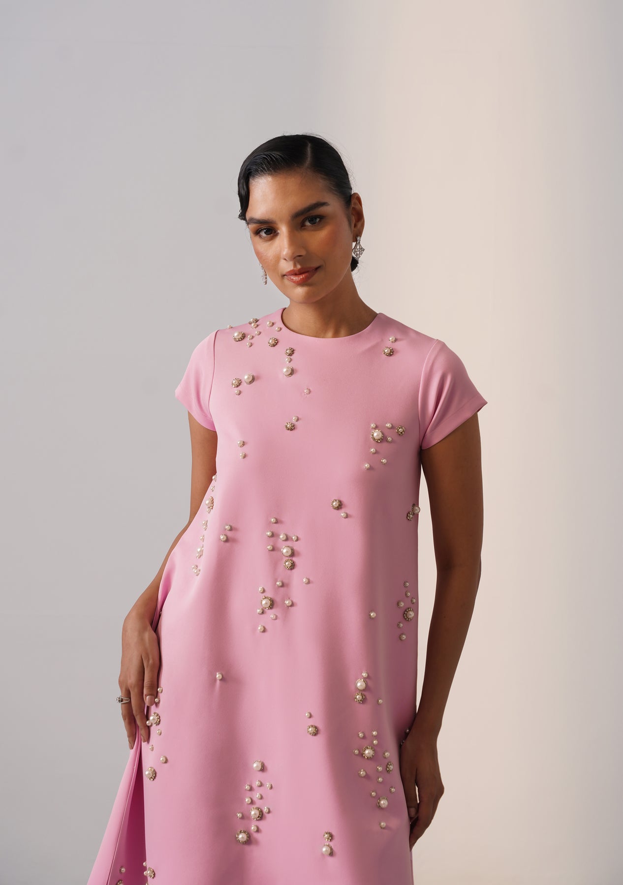 Cheetah Dress (Baby Pink)