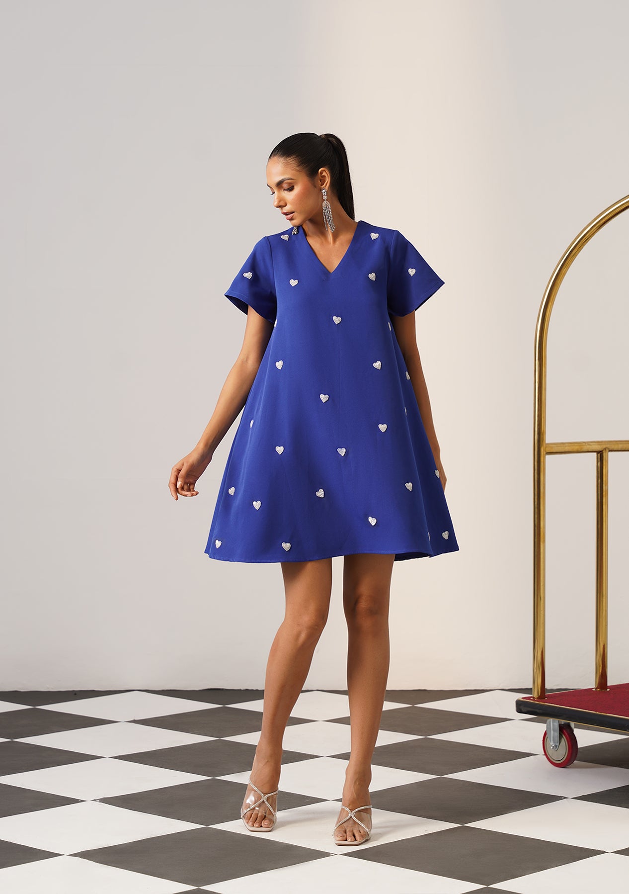 Lovelace Mini Dress (Blue)