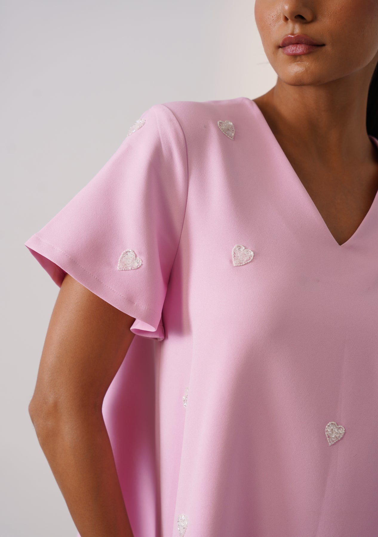 Lovelace Mini Dress (Baby Pink)