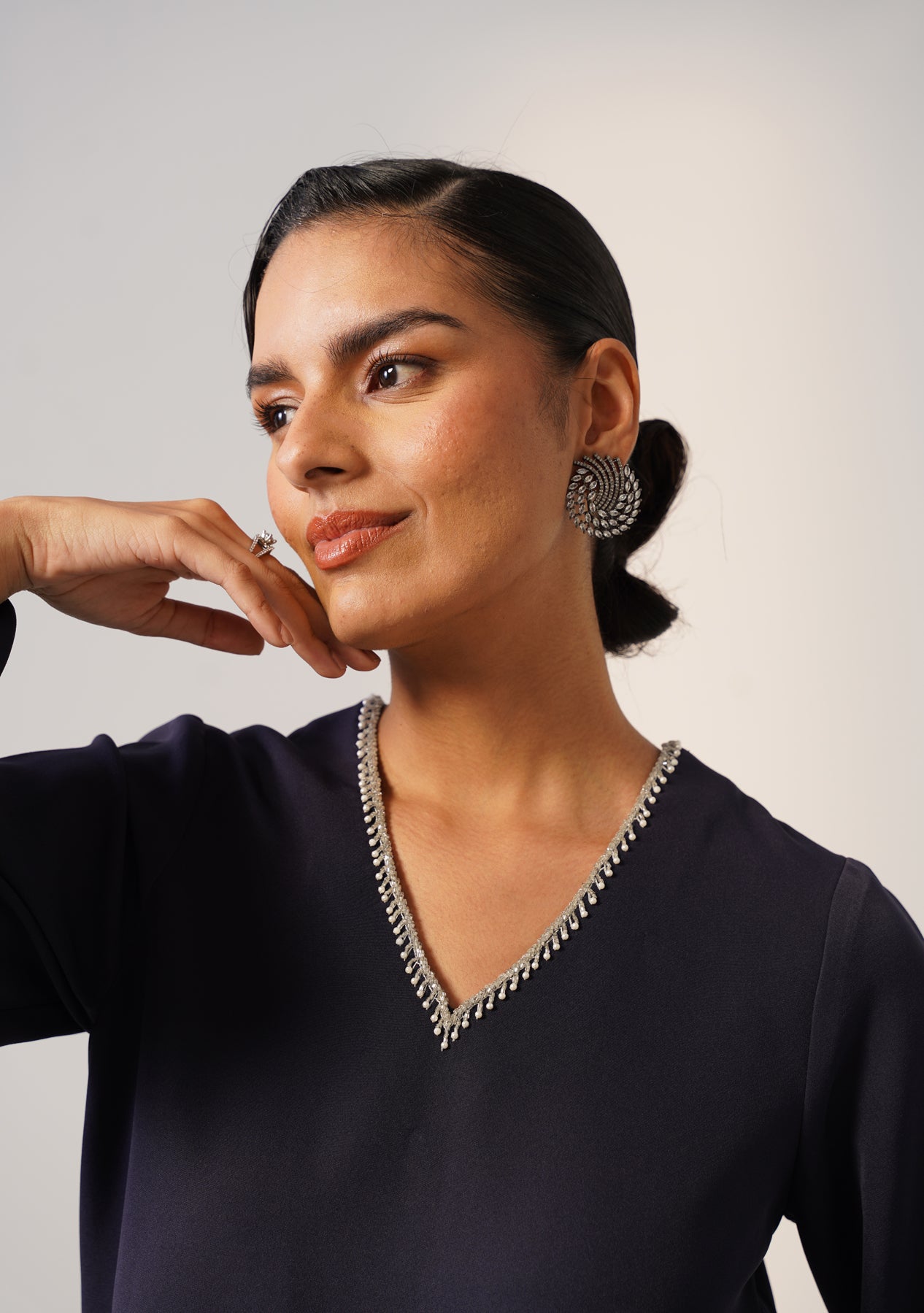 Rosebud Dress (Navy)