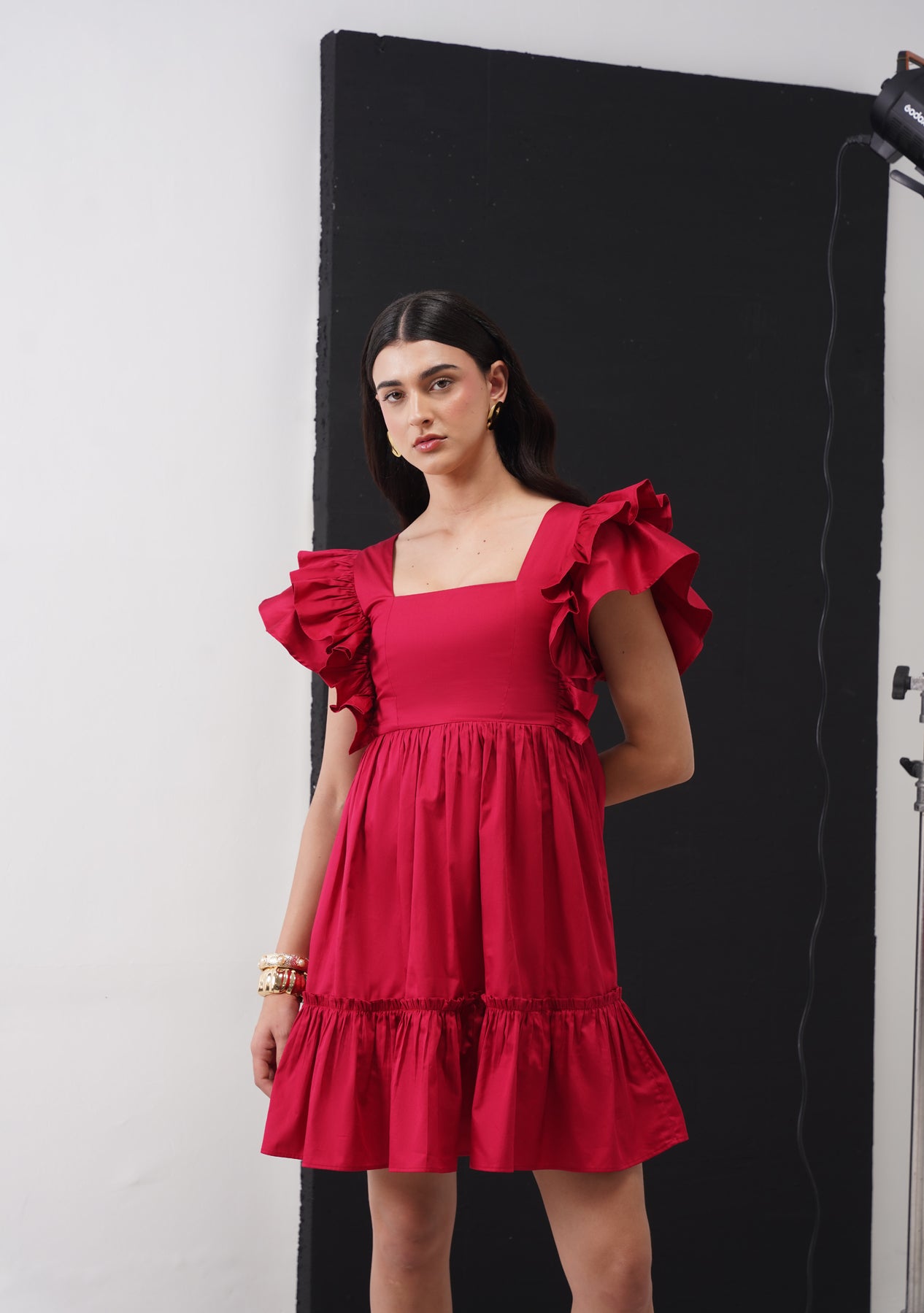 Ariana Mini Dress (Cherry Red)