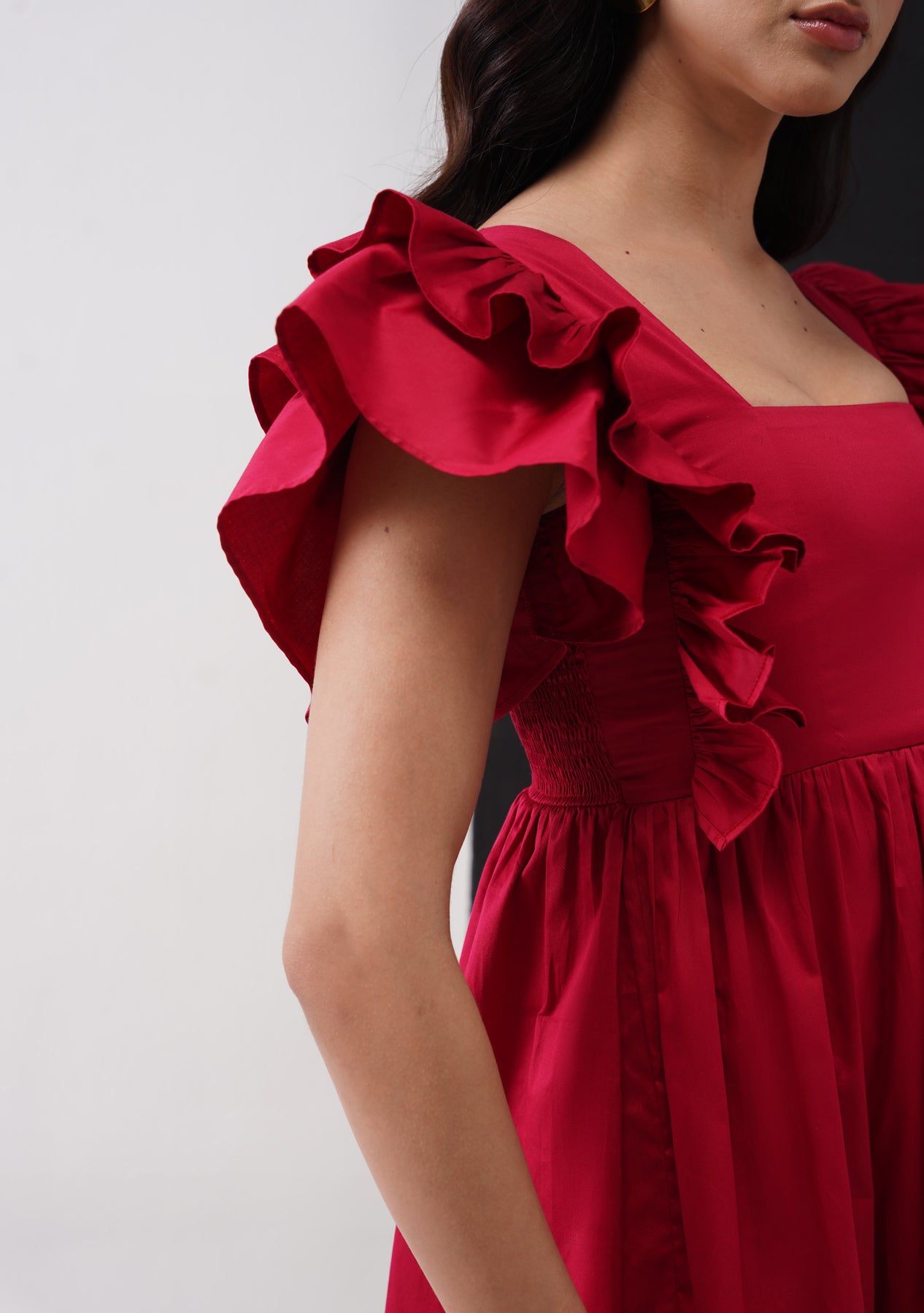 Ariana Mini Dress (Cherry Red)
