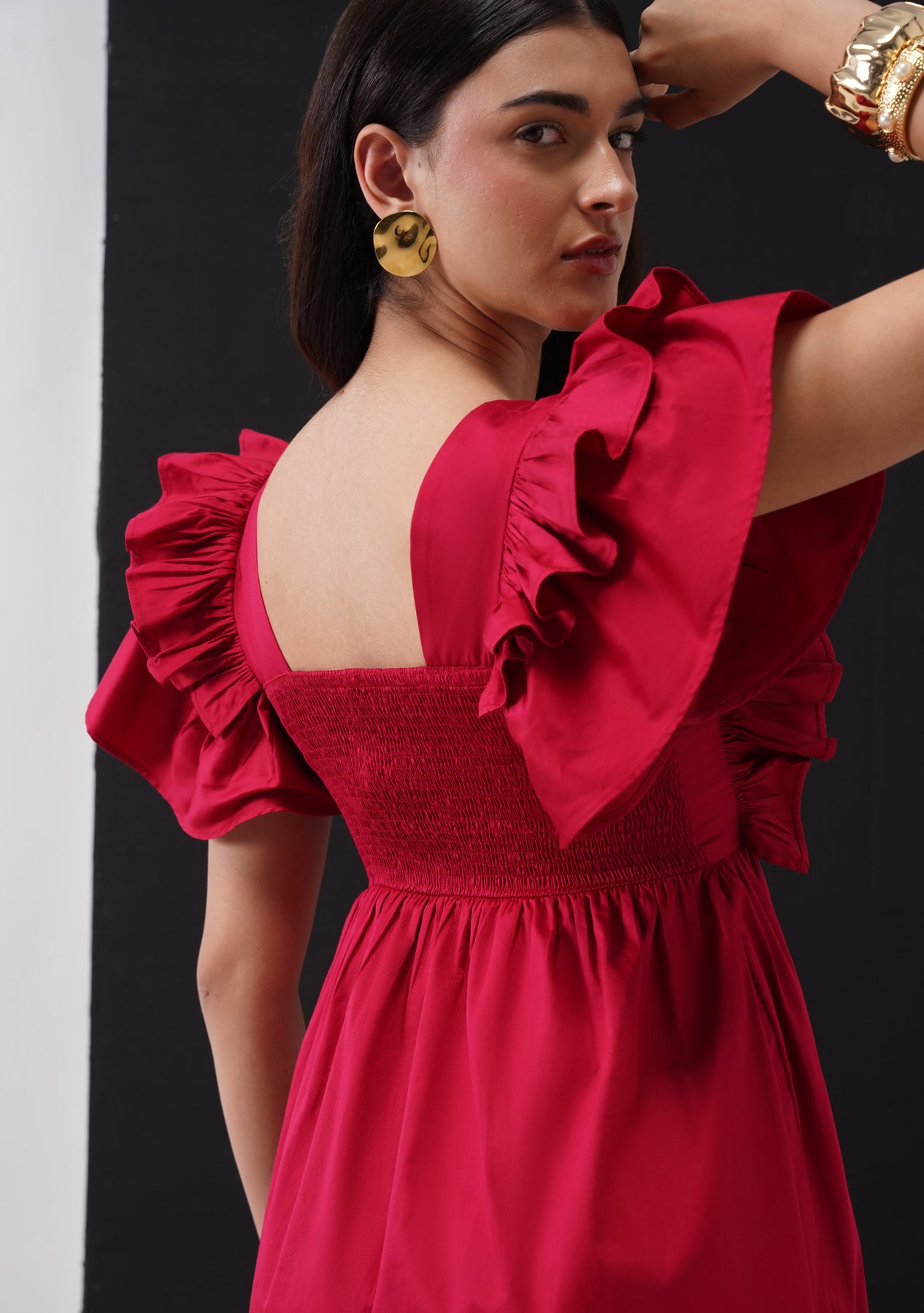Ariana Mini Dress (Cherry Red)