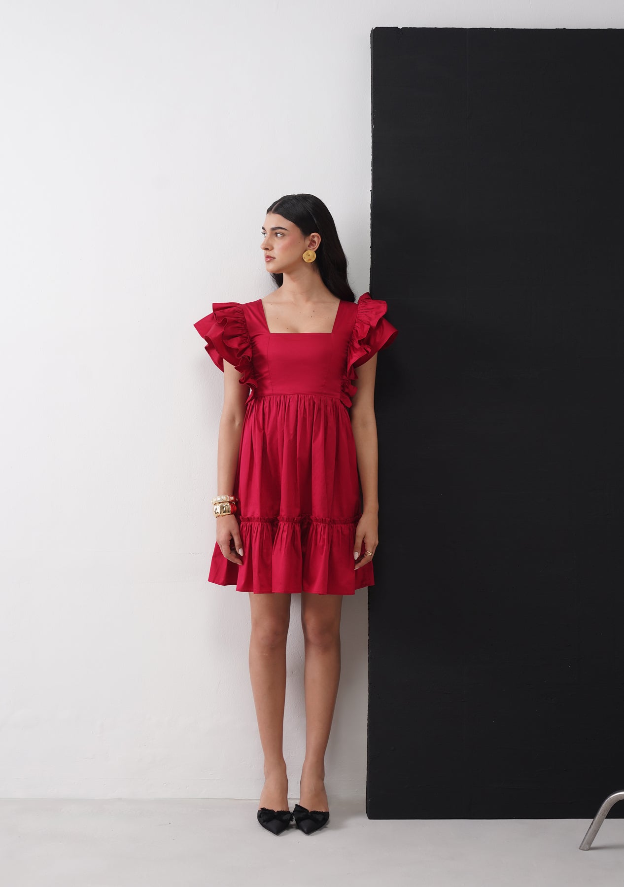 Ariana Mini Dress (Cherry Red)