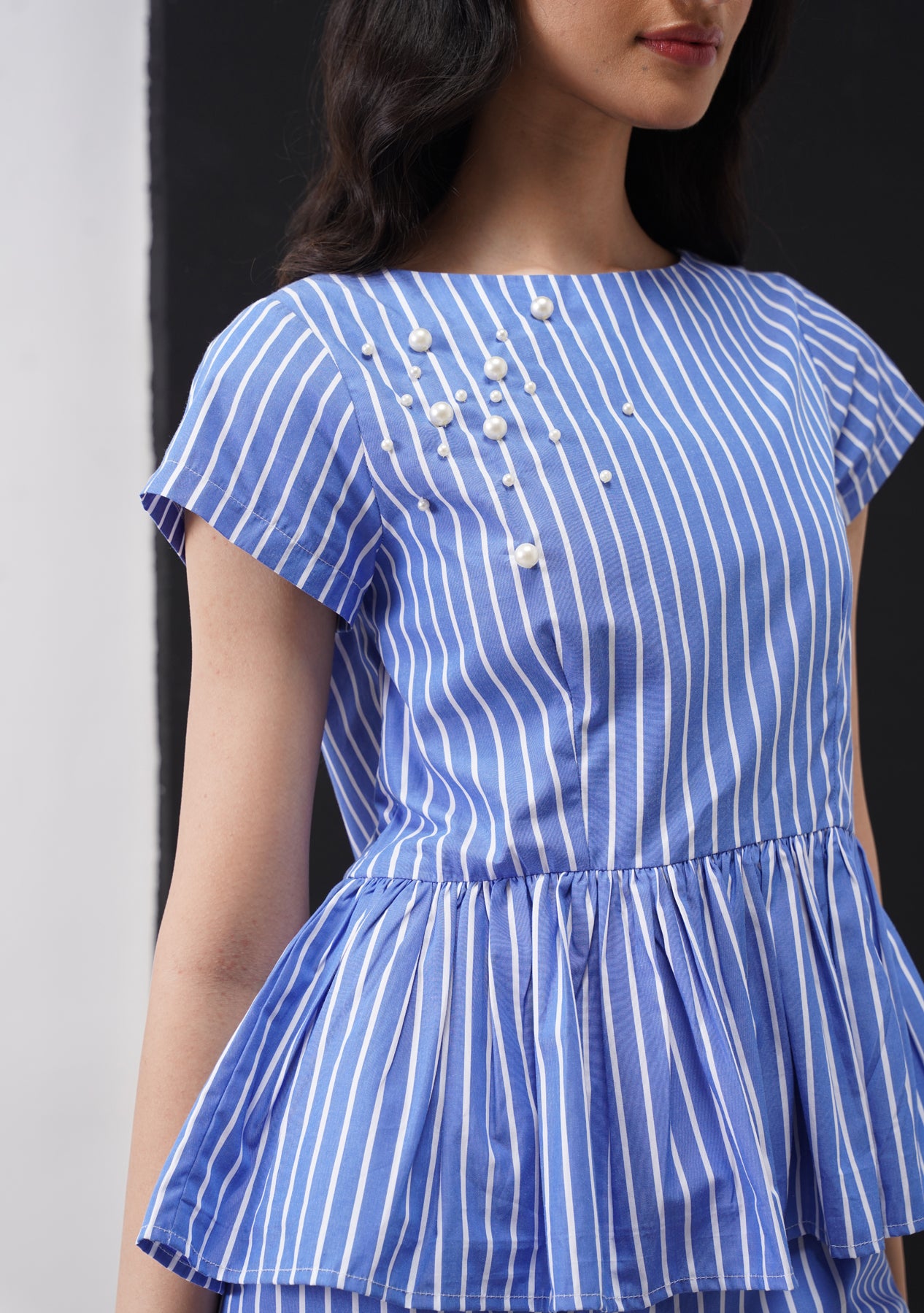 Avery Co-ord Set (Blue & White Striped)