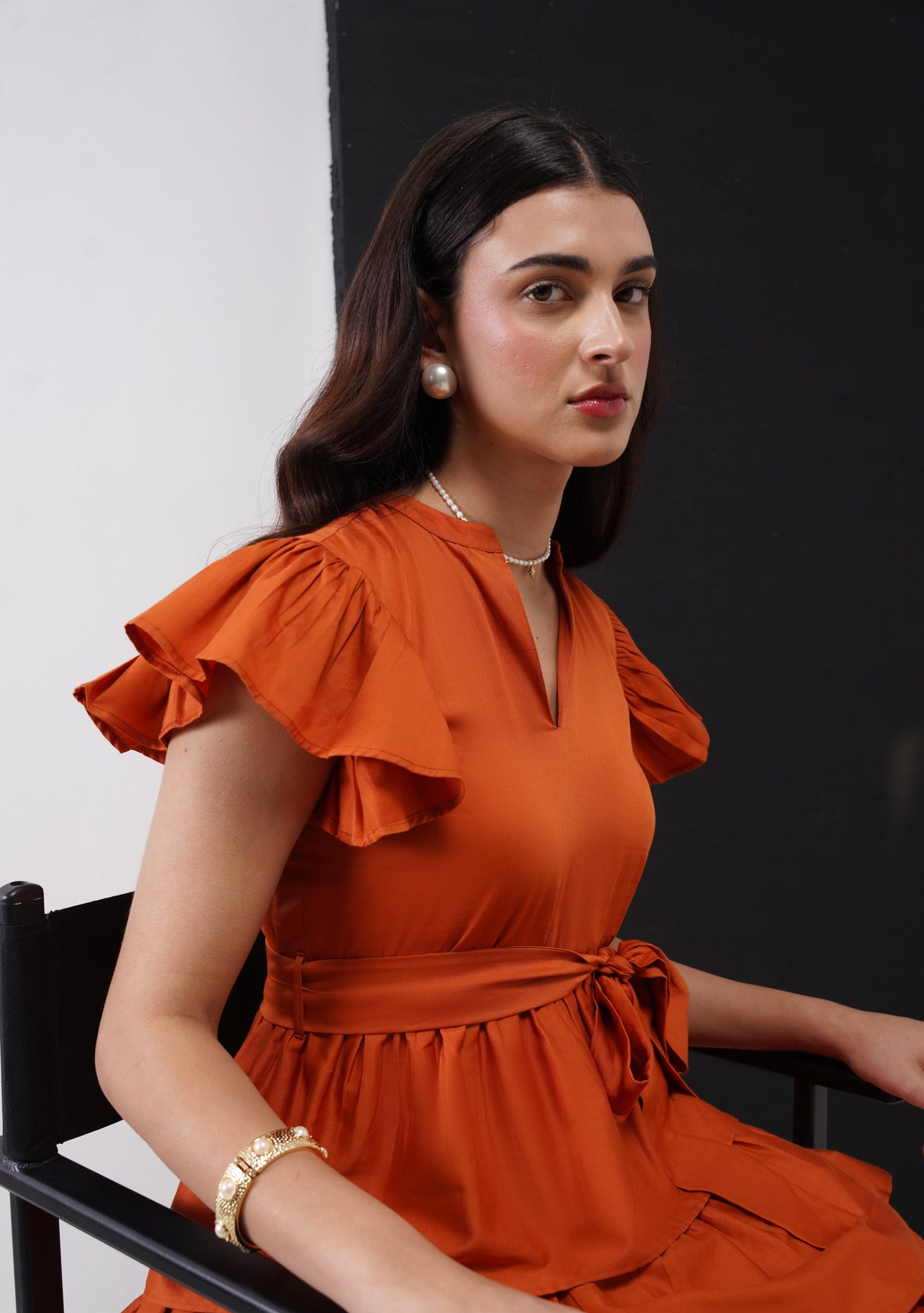 Juliet Mini Dress (Rust)