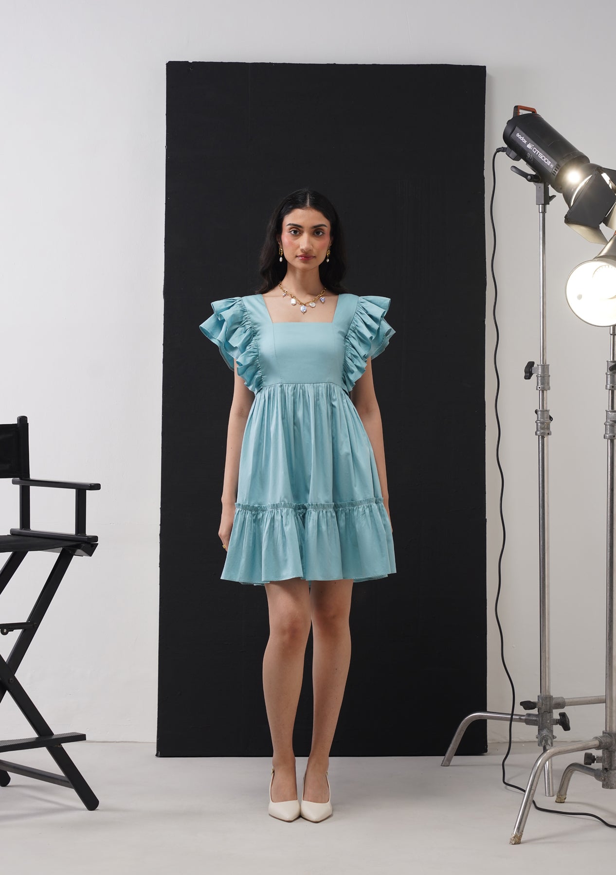 Ariana Mini Dress (Soft Cyan)