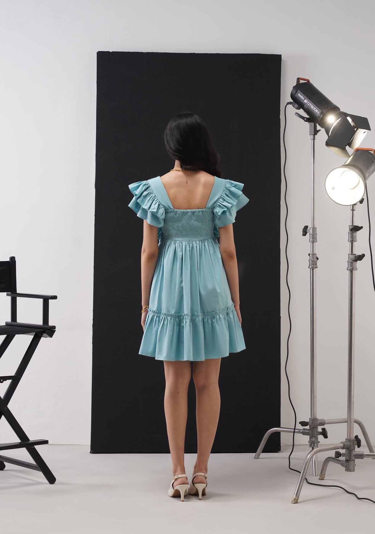 Ariana Mini Dress (Soft Cyan)