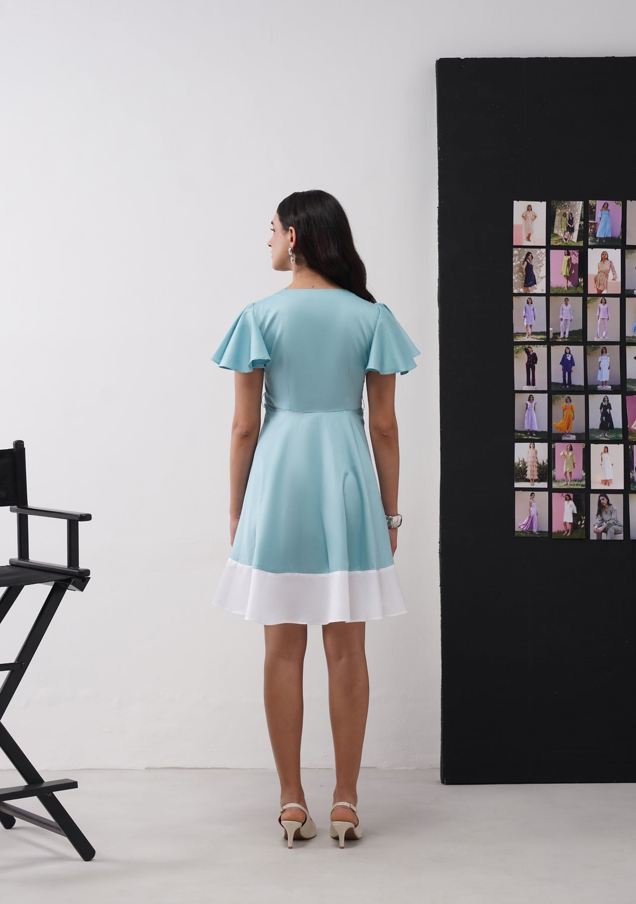 Selena Mini Dress (Soft Cyan)