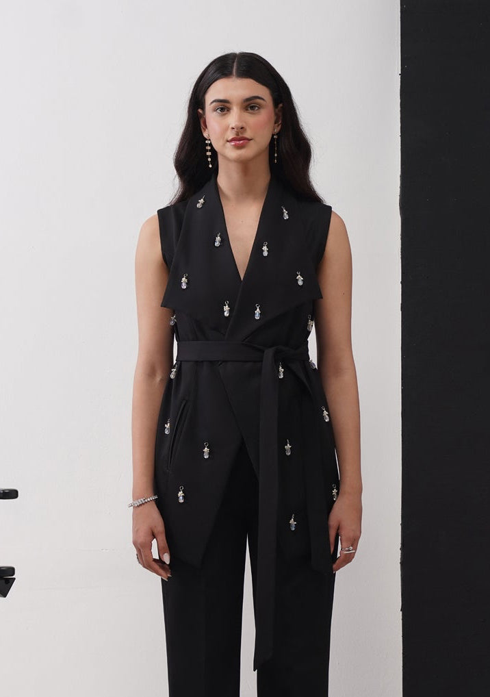 Crystal Drop Co-ord Set (Black)