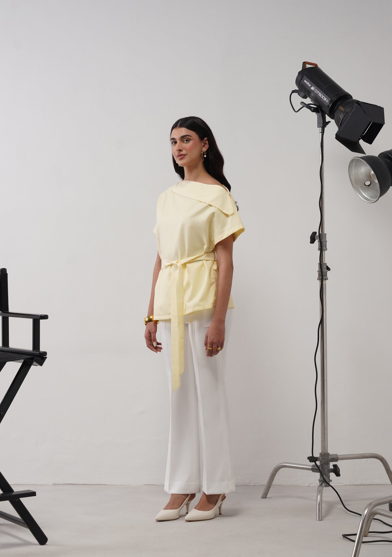 Limone Top with Detachable belt (Butter Yellow)