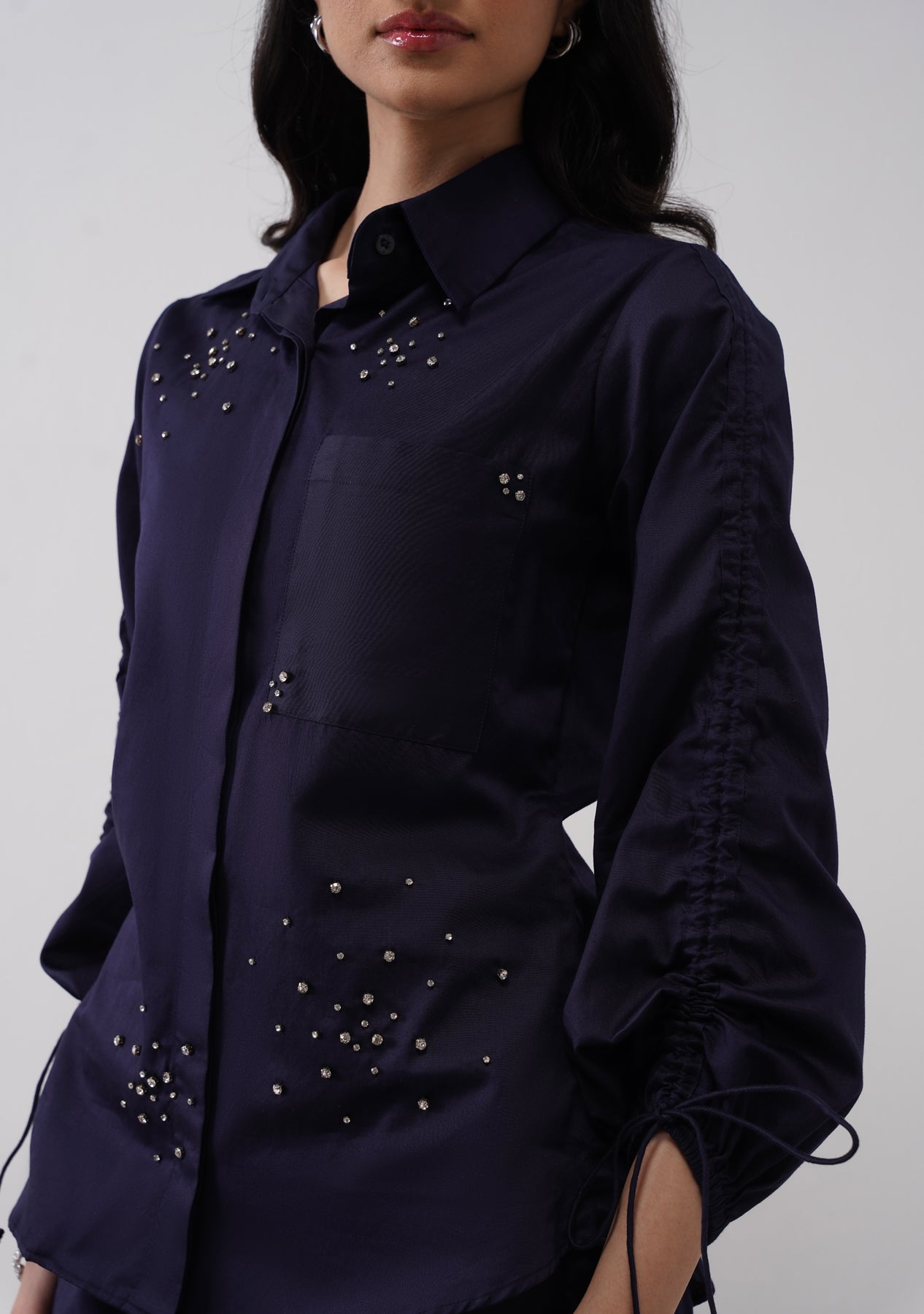 Rhinestone Splatter Co-ord Set (Navy Blue)