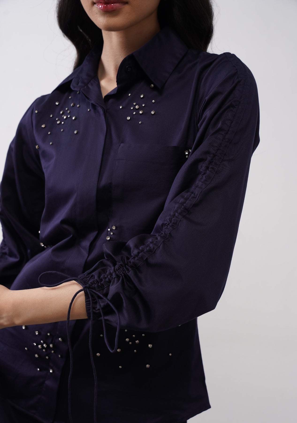 Rhinestone Splatter Co-ord Set (Navy Blue)