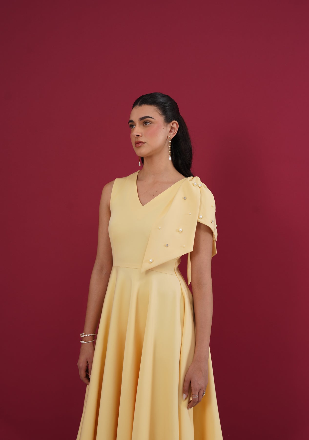 Cara Midi Dress (Butter Yellow)