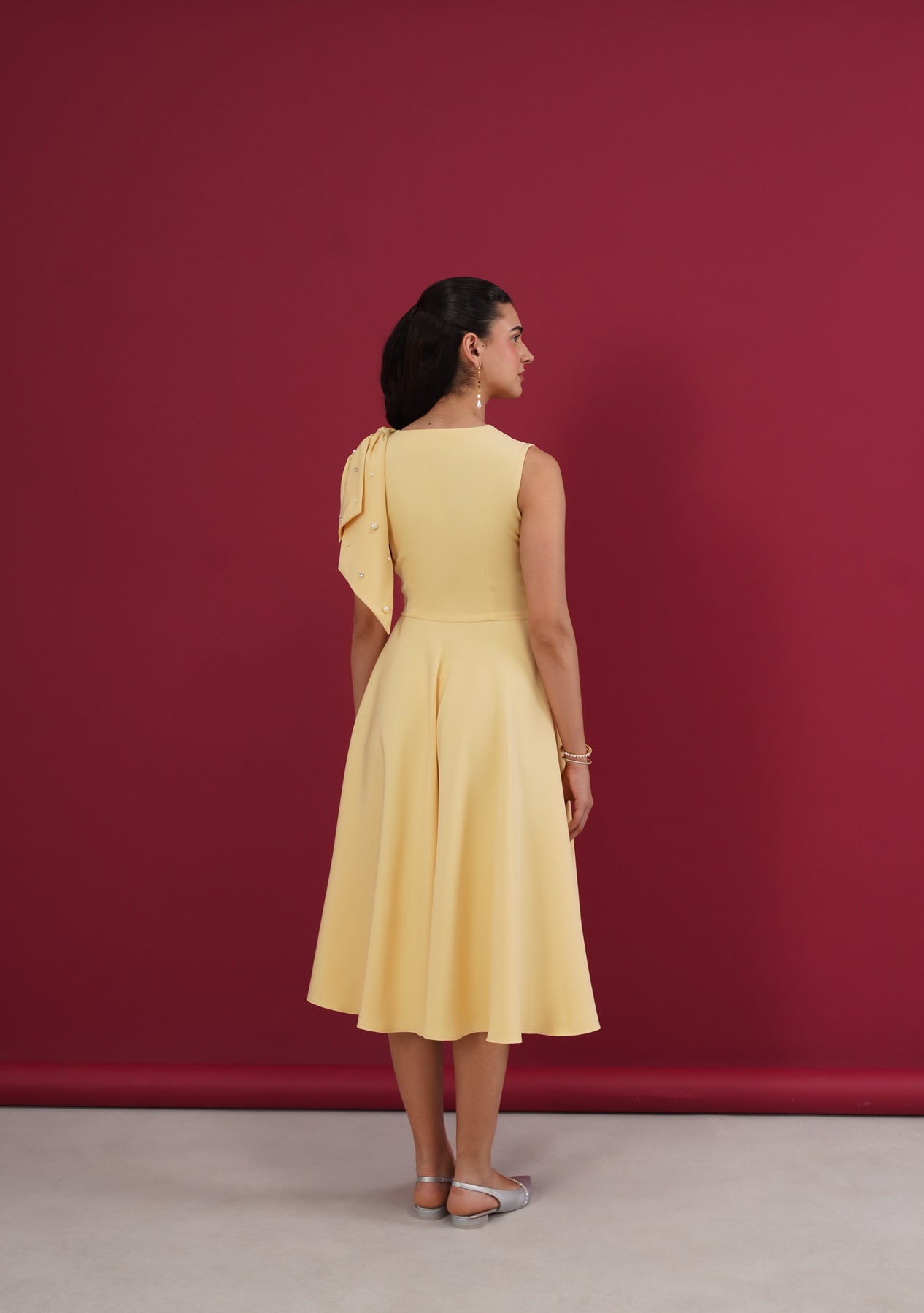 Cara Midi Dress (Butter Yellow)
