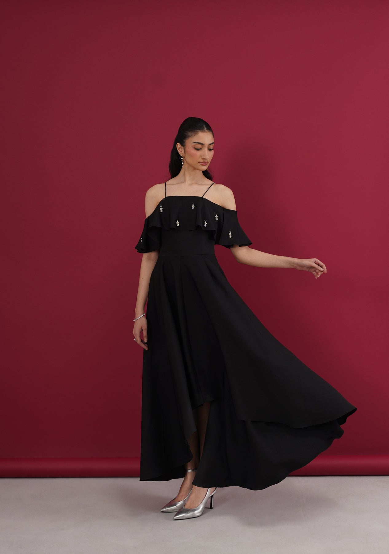 Alaia High Low Dress (Black)