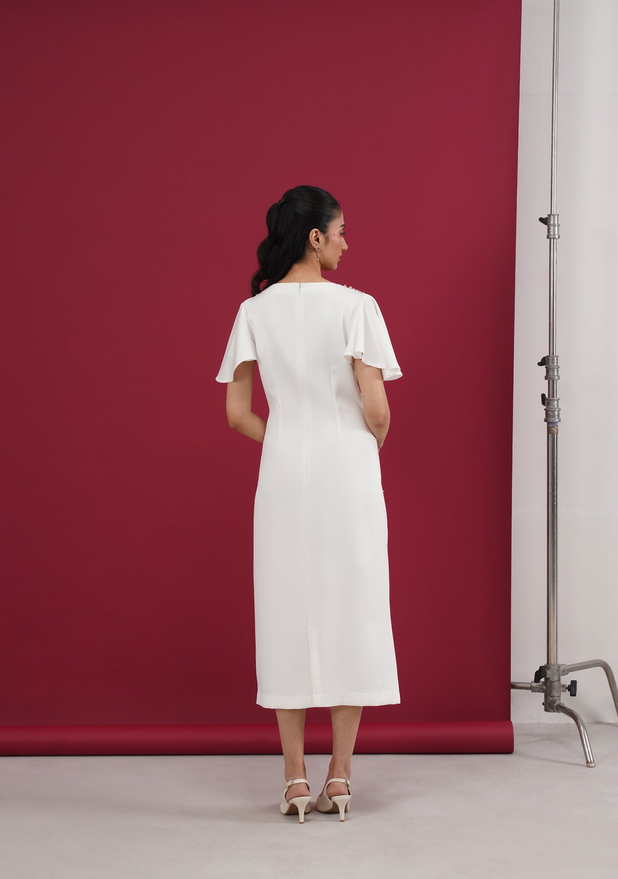 Rainni Midi Dress (White)