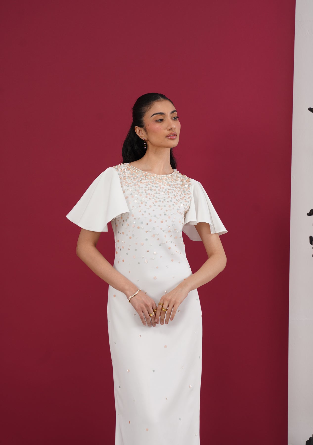 Rainni Midi Dress (White)